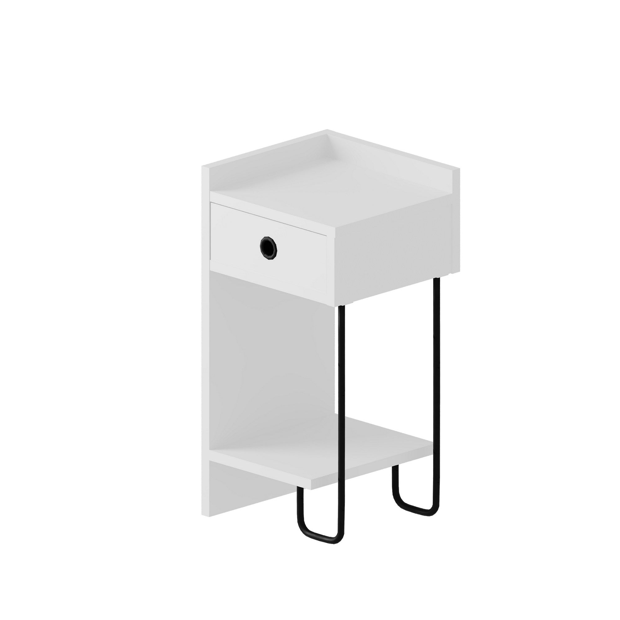 Sirius Left - White v2 in Weiss präsentiert im Onlineshop von KAQTU Design AG. Nachttisch ist von Hanah Home