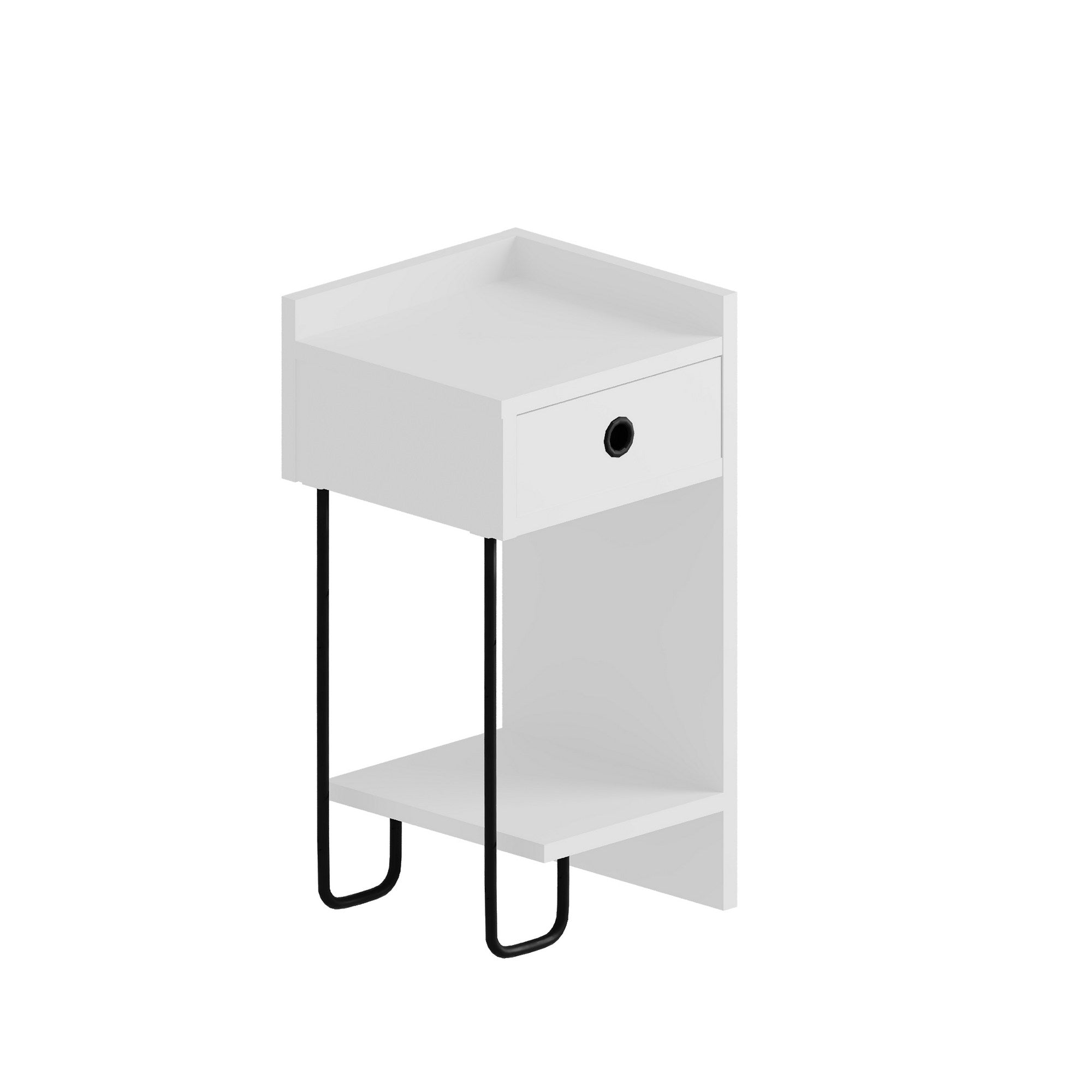 Sirius Right - White in Weiss präsentiert im Onlineshop von KAQTU Design AG. Nachttisch ist von Hanah Home