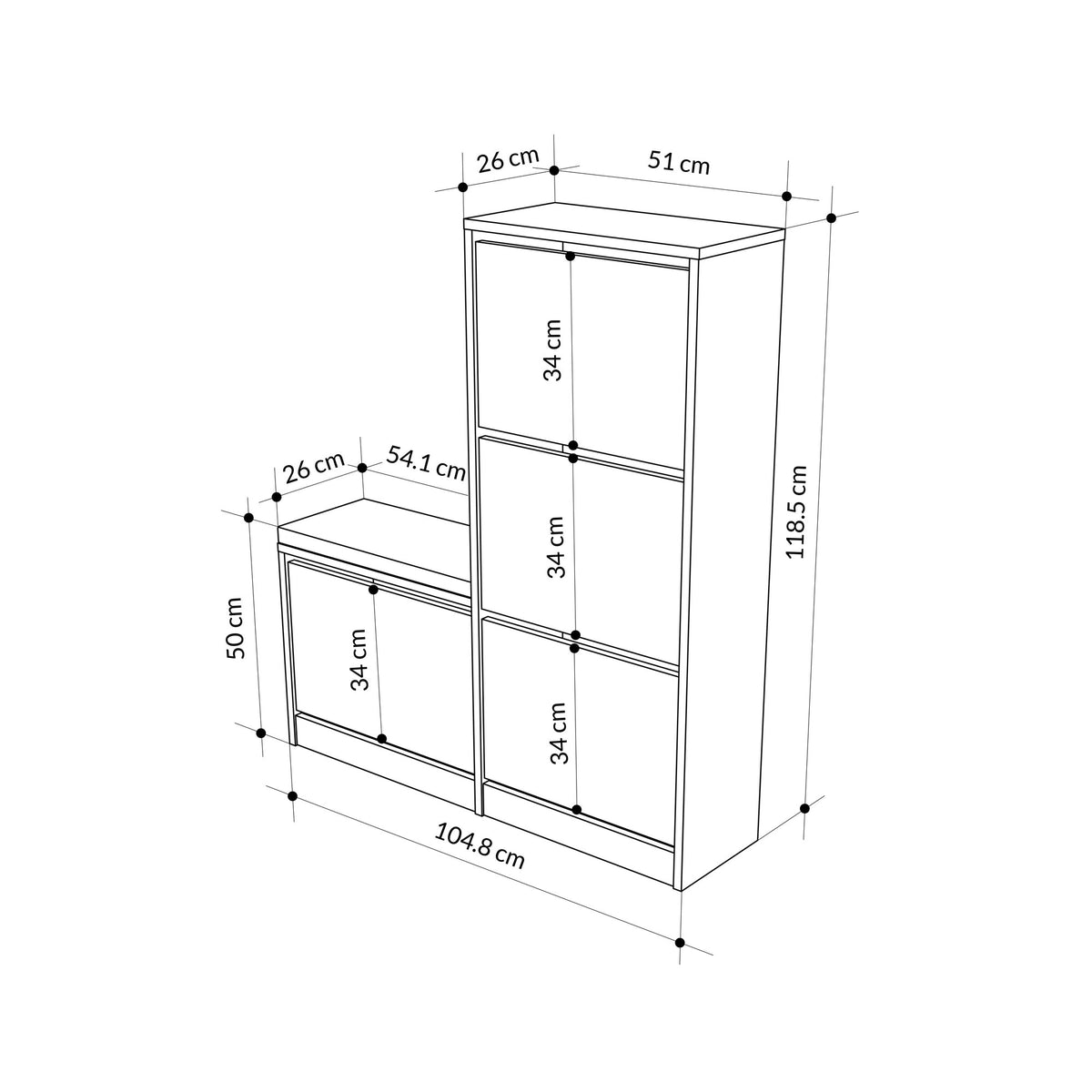 Dude Schuhschrank - Weiss in Weiss präsentiert im Onlineshop von KAQTU Design AG. Schuhbank ist von Hanah Home