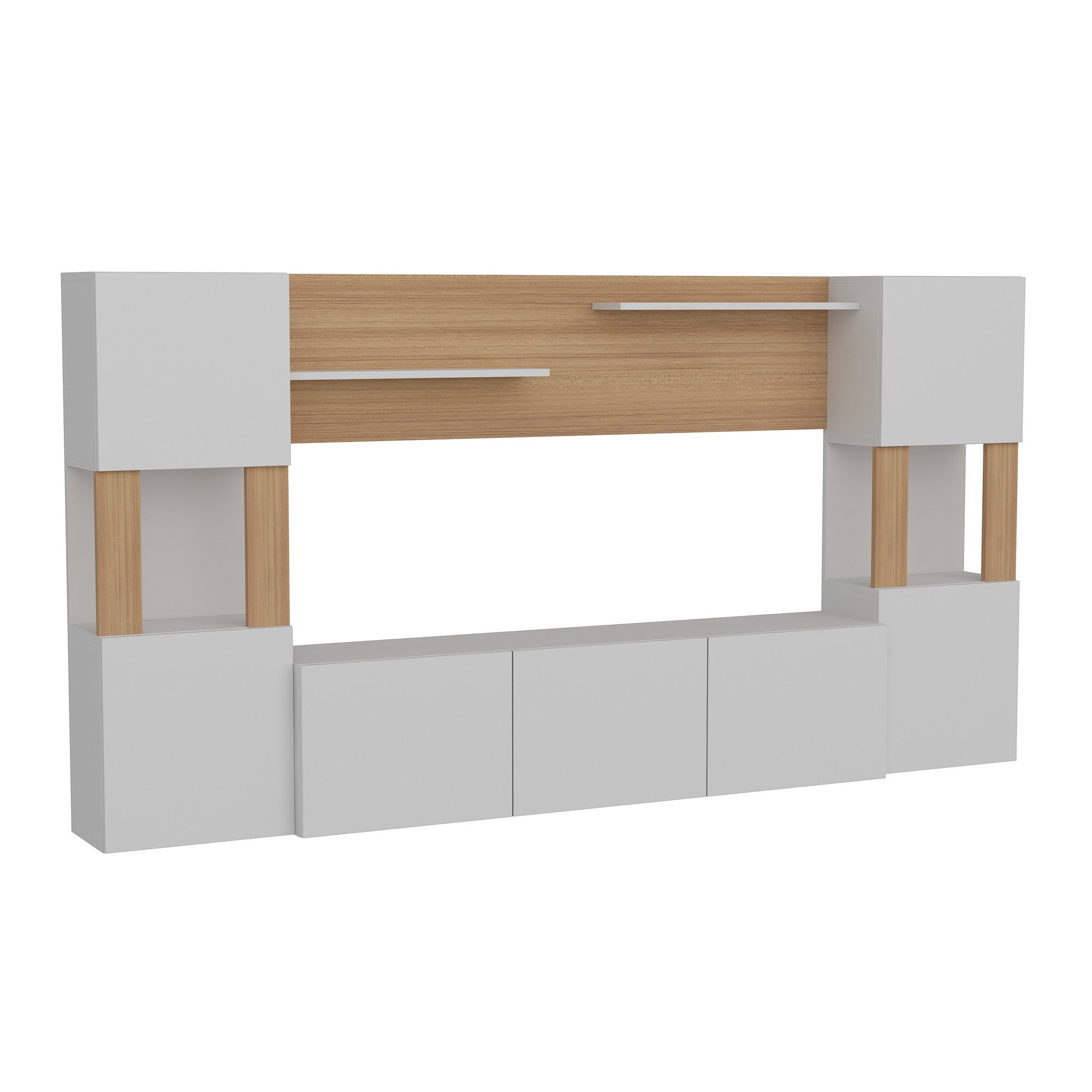 Lore - White, Teak in Weiss
 Teak präsentiert im Onlineshop von KAQTU Design AG. TV-Möbel ist von Hanah Home
