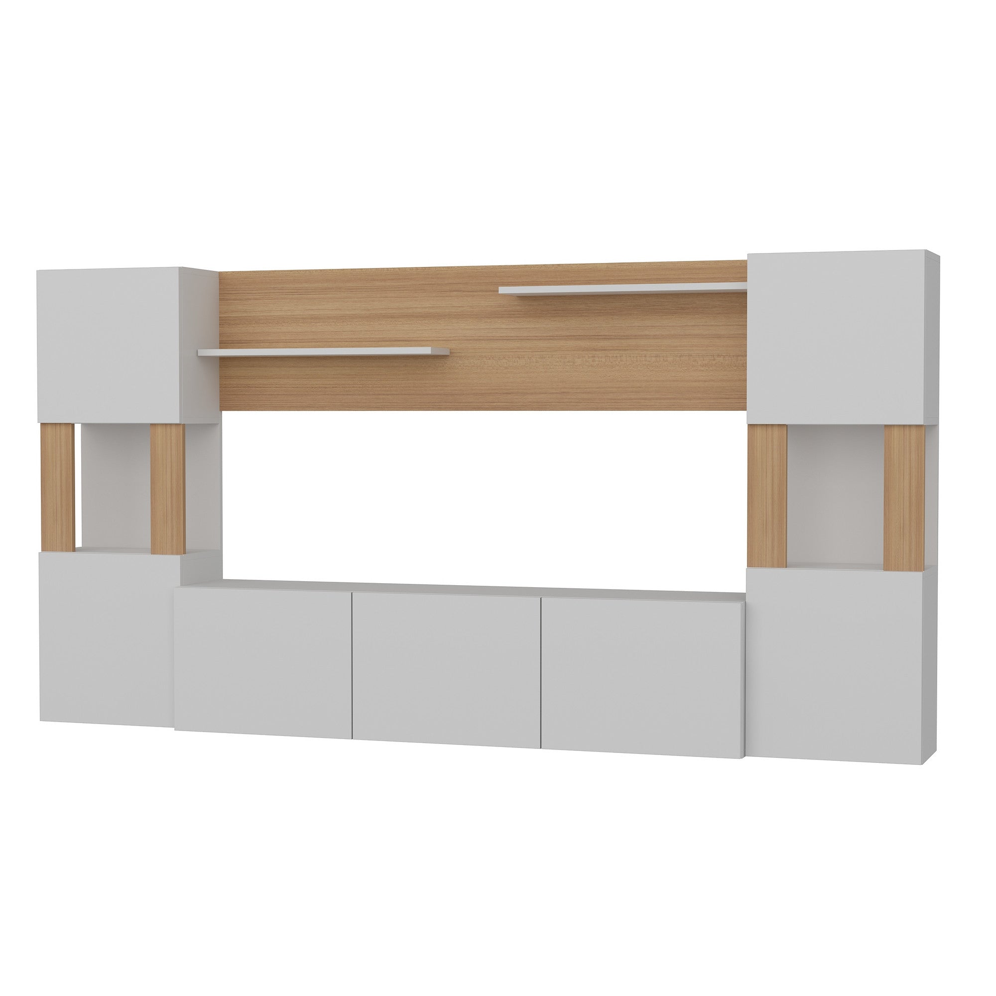 Lore - White, Teak in Weiss
 Teak präsentiert im Onlineshop von KAQTU Design AG. TV-Möbel ist von Hanah Home