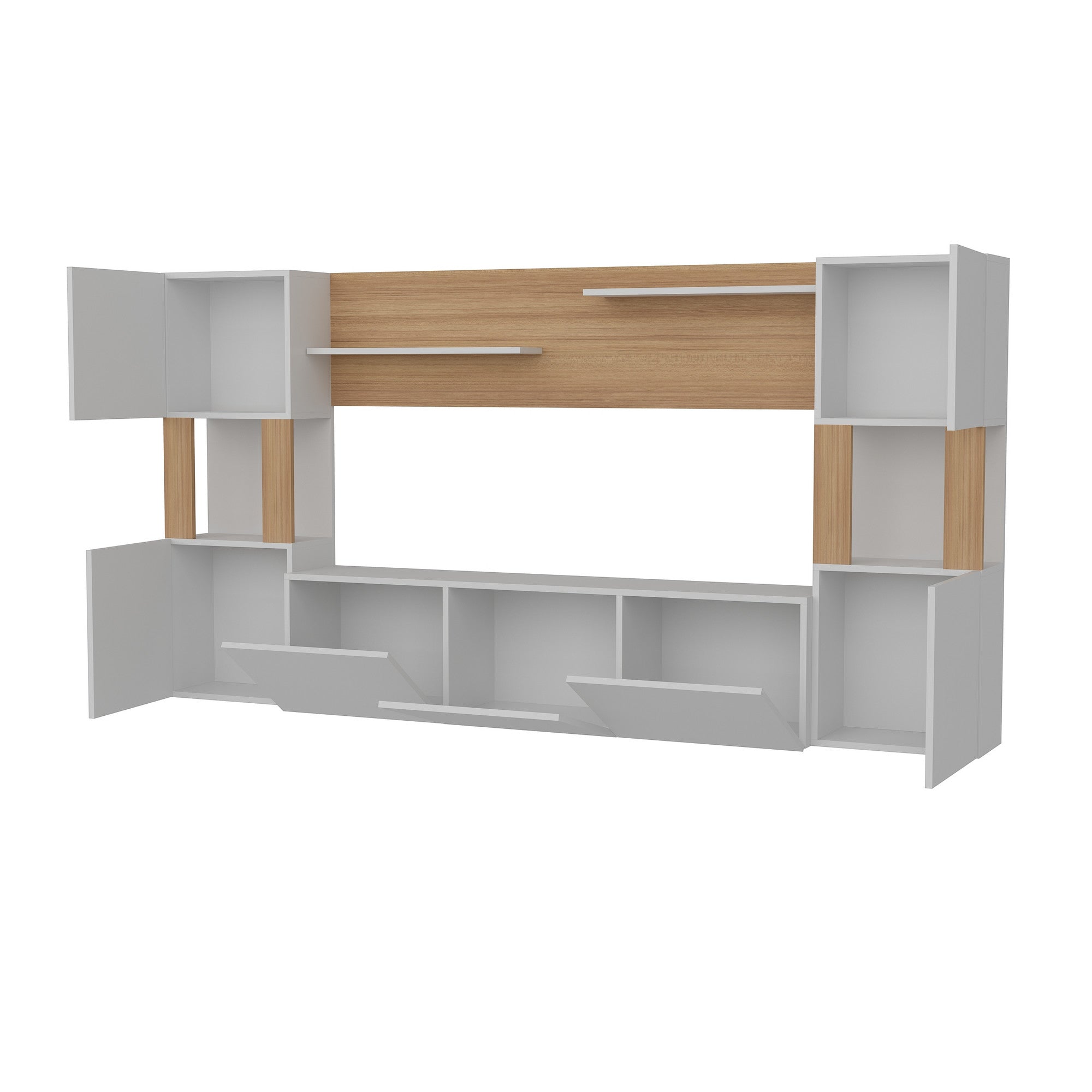 Lore - White, Teak in Weiss
 Teak präsentiert im Onlineshop von KAQTU Design AG. TV-Möbel ist von Hanah Home