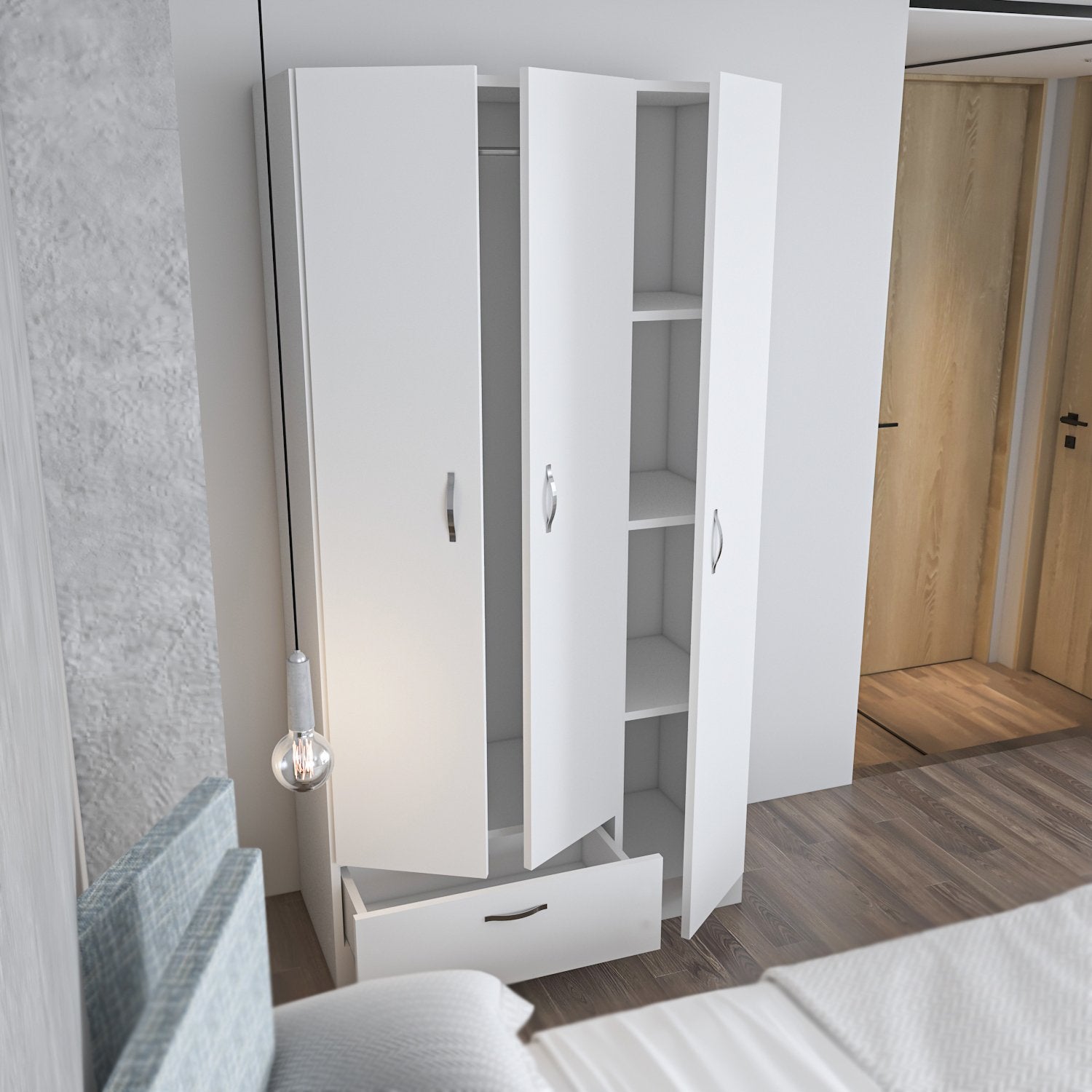 Gabi in Weiss präsentiert im Onlineshop von KAQTU Design AG. Garderobe ist von Hanah Home