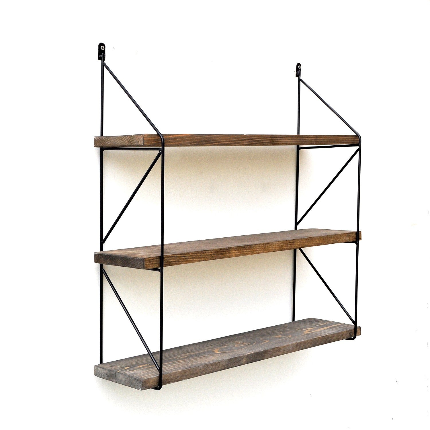 Wr040 in Walnuss Schwarz präsentiert im Onlineshop von KAQTU Design AG. Wandregal ist von Hanah Home