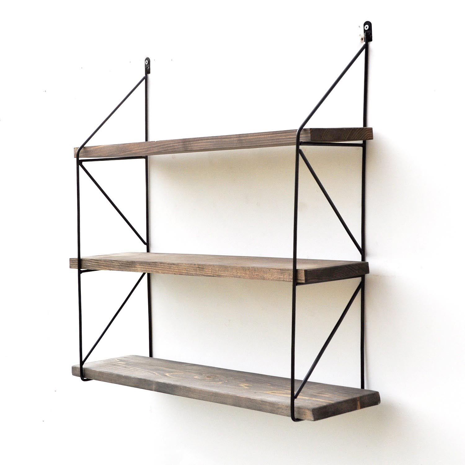 Wr040 in Walnuss Schwarz präsentiert im Onlineshop von KAQTU Design AG. Wandregal ist von Hanah Home