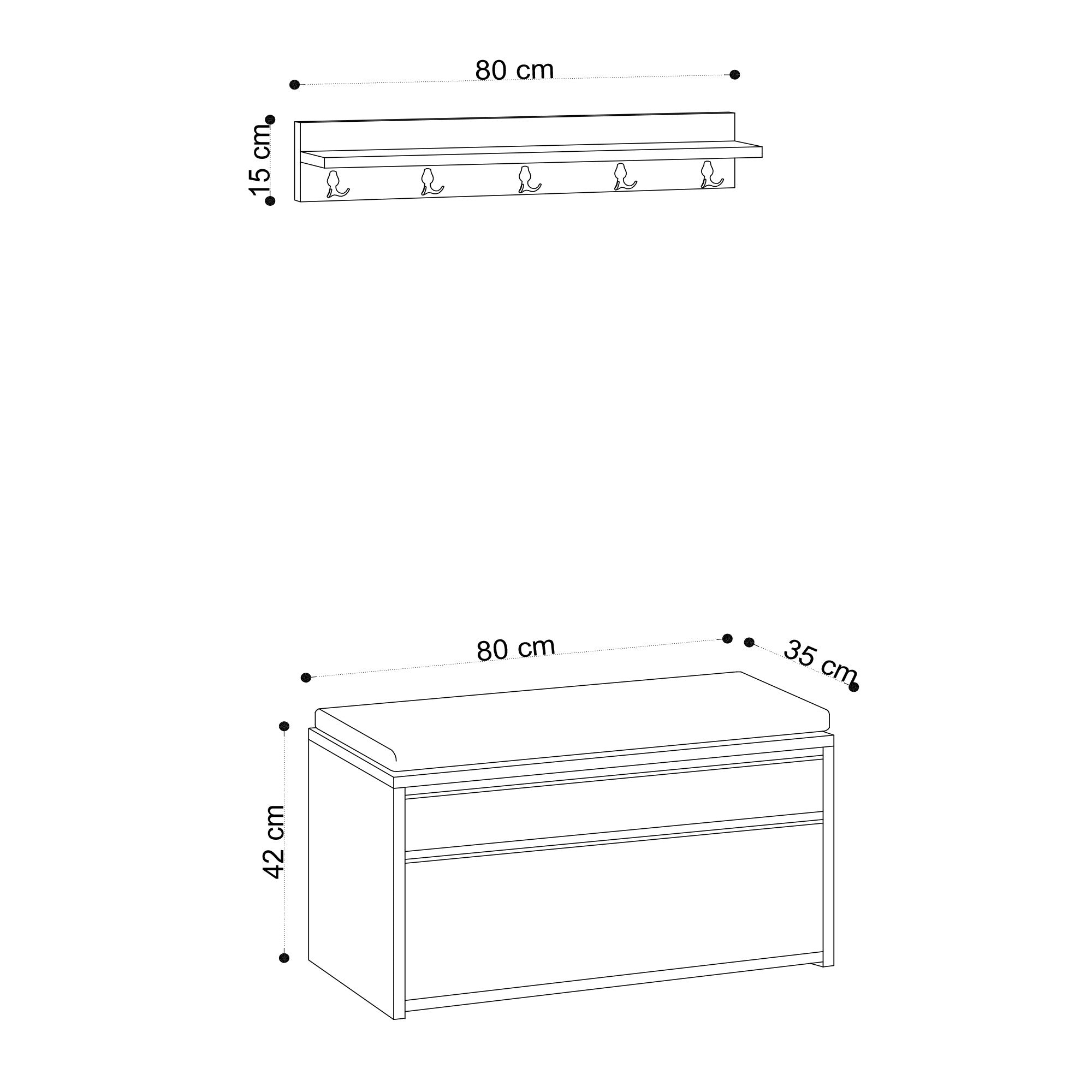 Boby in Eiche Schwarz präsentiert im Onlineshop von KAQTU Design AG. Garderobe ist von Hanah Home