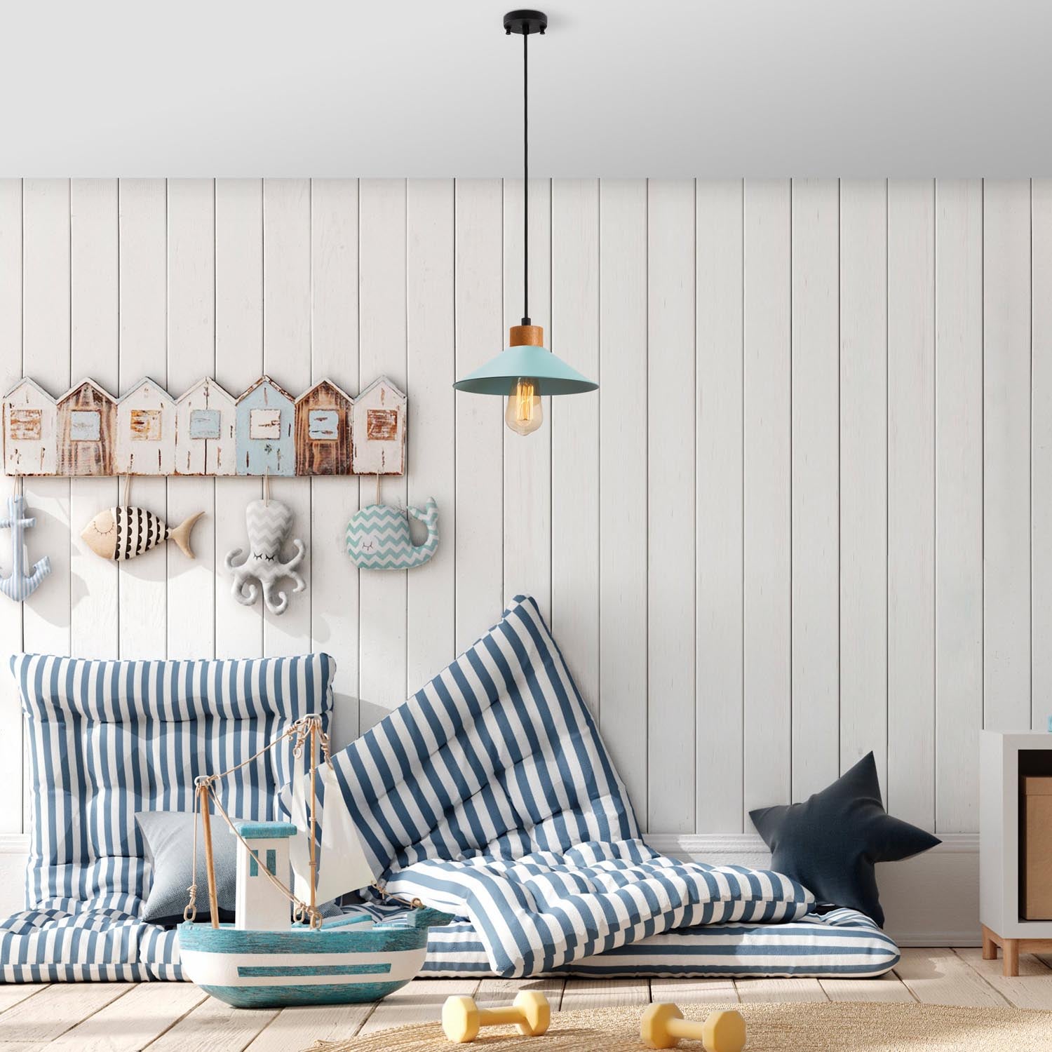 GMN-00005 in Blau präsentiert im Onlineshop von KAQTU Design AG. Pendelleuchte ist von Opviq