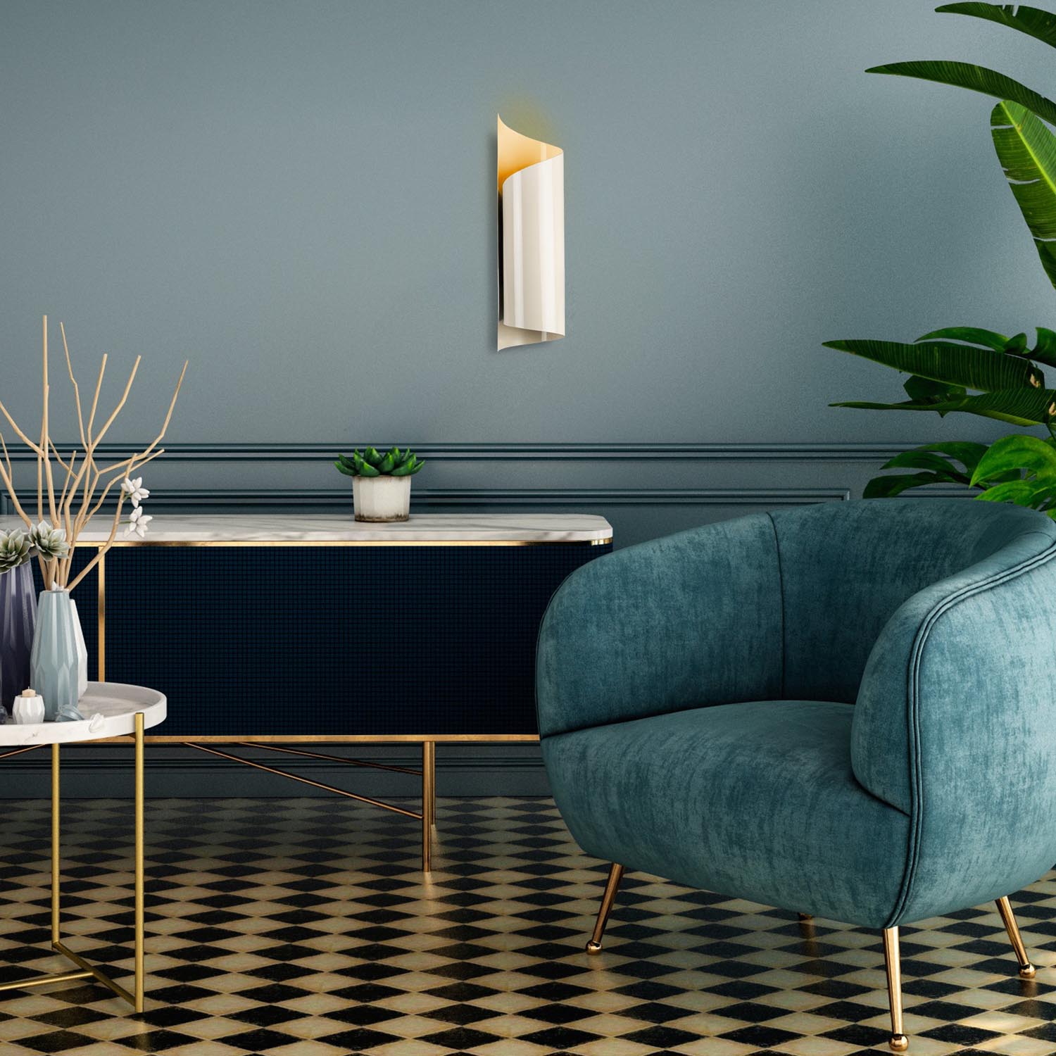 GMN-000012 in Sahne präsentiert im Onlineshop von KAQTU Design AG. Wandleuchte ist von Opviq