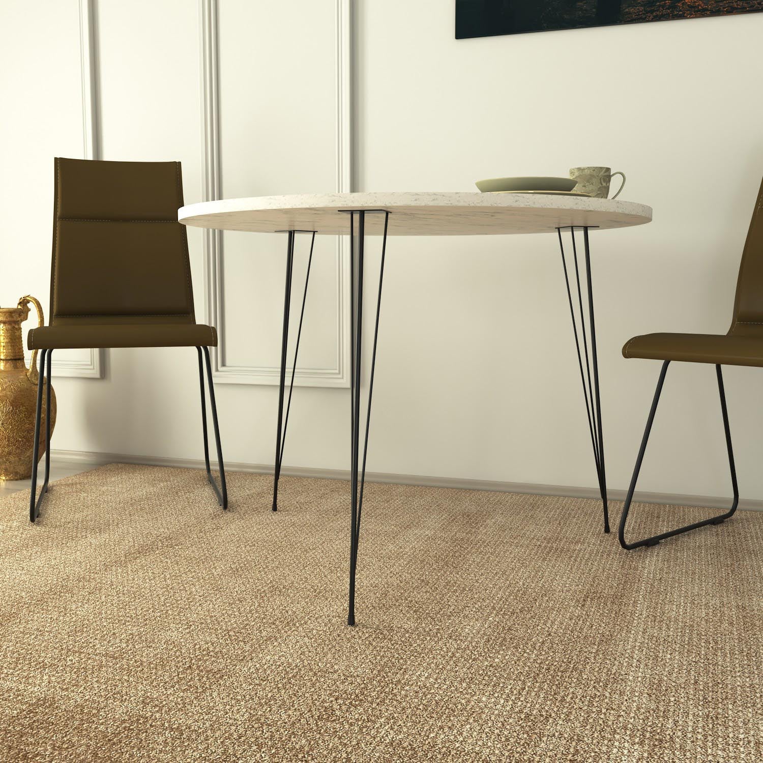 Sandalf - Marmo in Schwarz Weiss präsentiert im Onlineshop von KAQTU Design AG. Esstisch ist von Hanah Home
