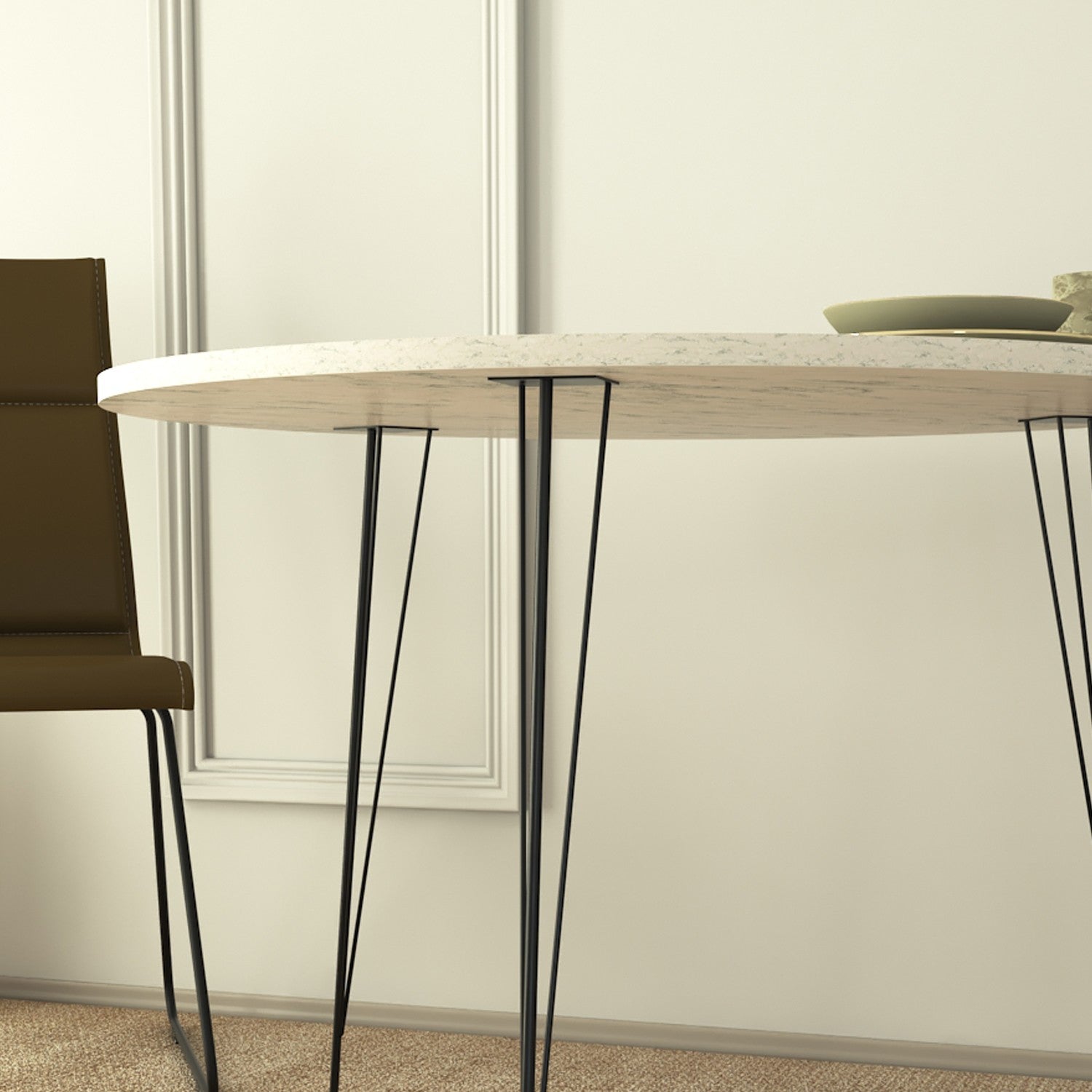 Sandalf - Marmo in Schwarz Weiss präsentiert im Onlineshop von KAQTU Design AG. Esstisch ist von Hanah Home