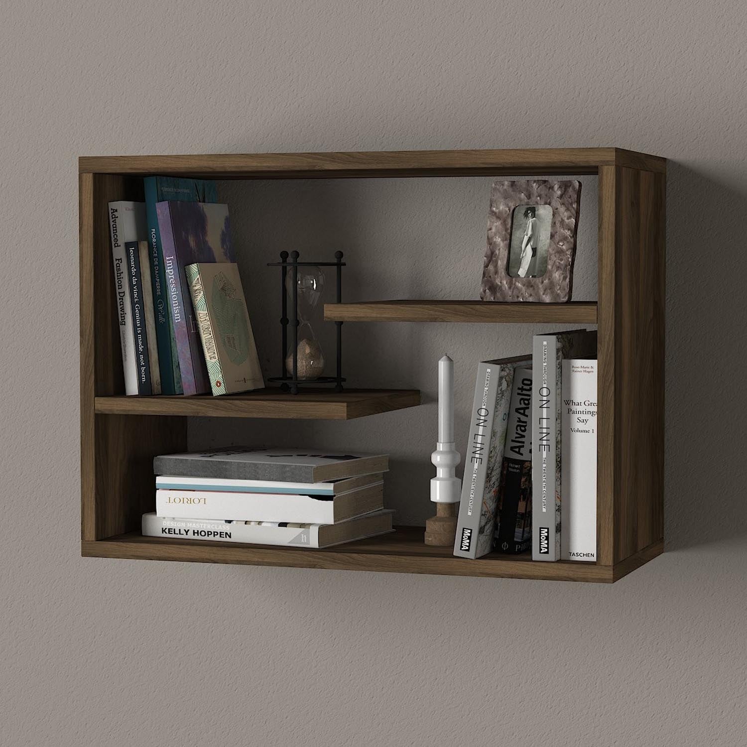 Tino - Walnut in Walnuss präsentiert im Onlineshop von KAQTU Design AG. Wandregal ist von Hanah Home