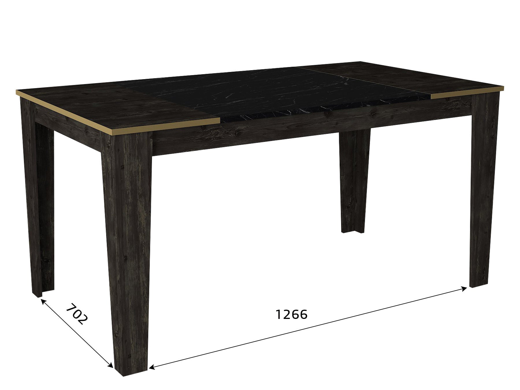 Veyron in Schwarz Gold präsentiert im Onlineshop von KAQTU Design AG. Esstisch ist von Hanah Home
