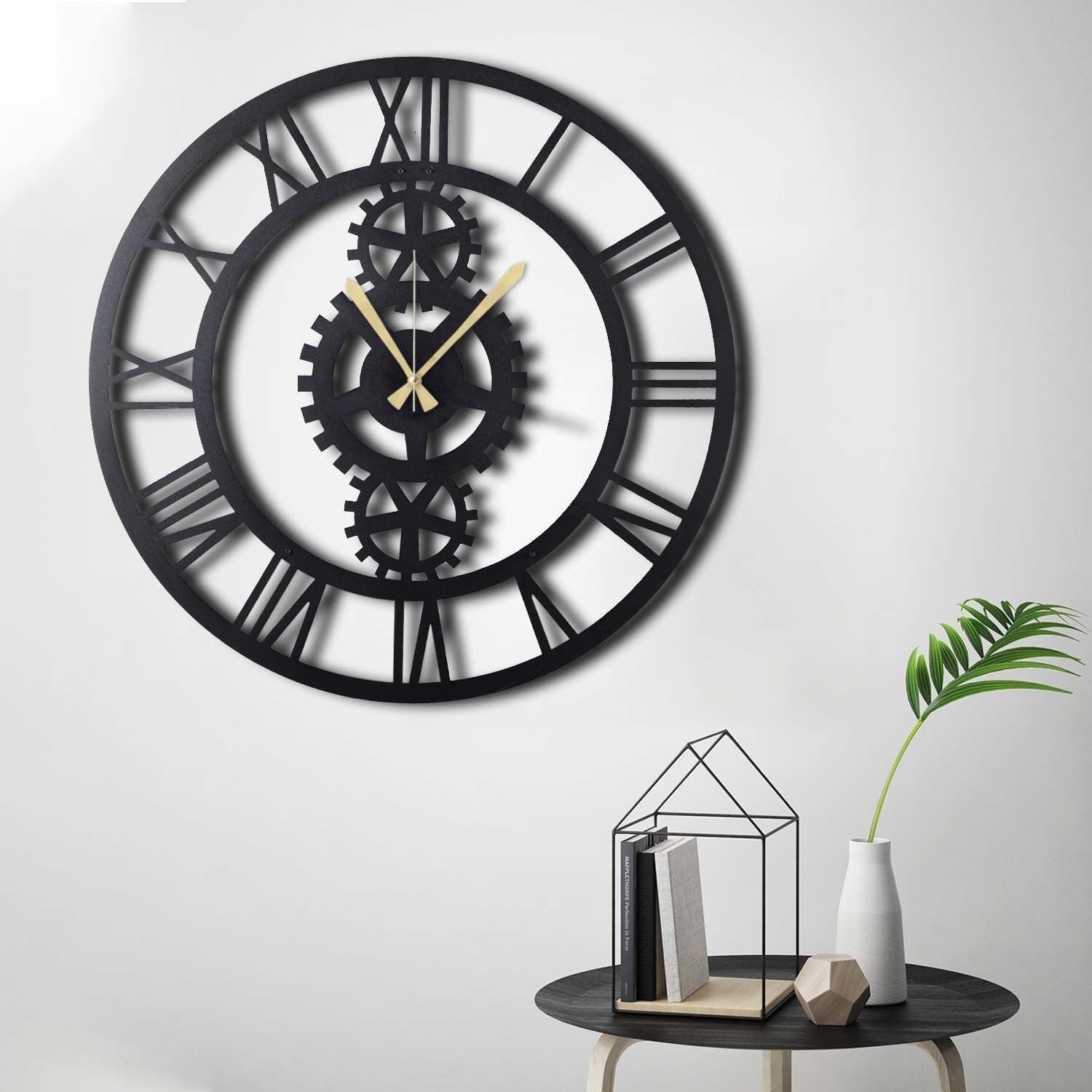 Gear XL in Schwarz präsentiert im Onlineshop von KAQTU Design AG. Wanduhr ist von Wallity