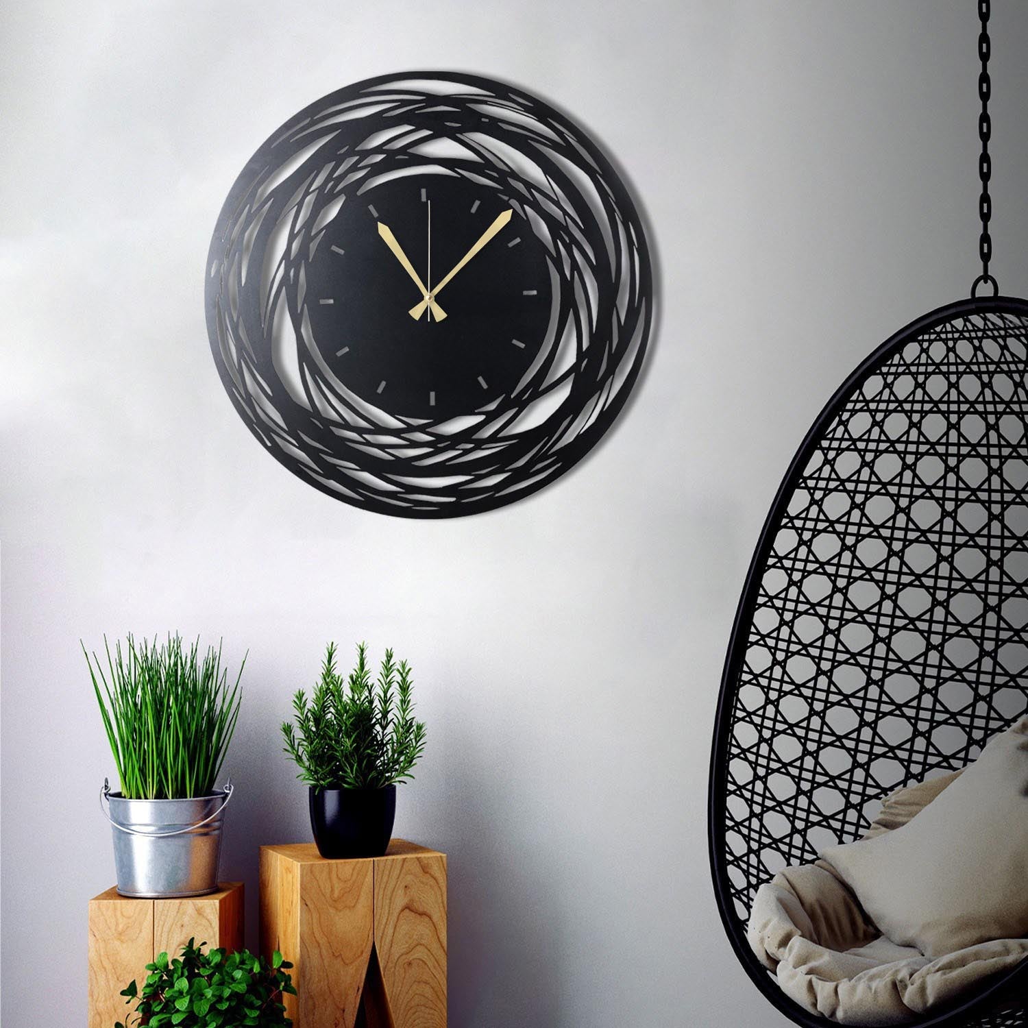 WATCH-042 in Schwarz präsentiert im Onlineshop von KAQTU Design AG. Wanduhr ist von Wallity