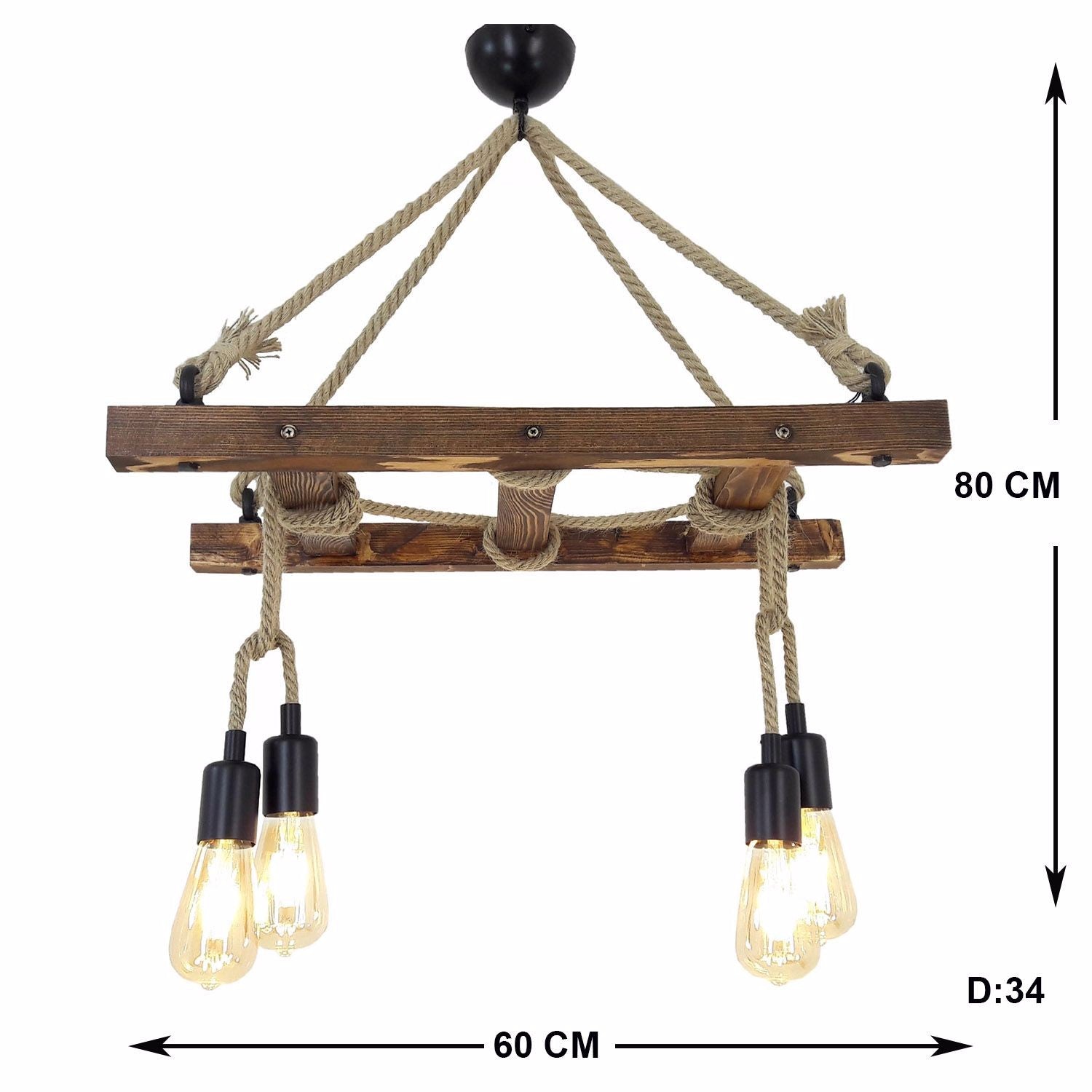 Merdiven Halat 3 in Walnuss präsentiert im Onlineshop von KAQTU Design AG. Pendelleuchte ist von Opviq