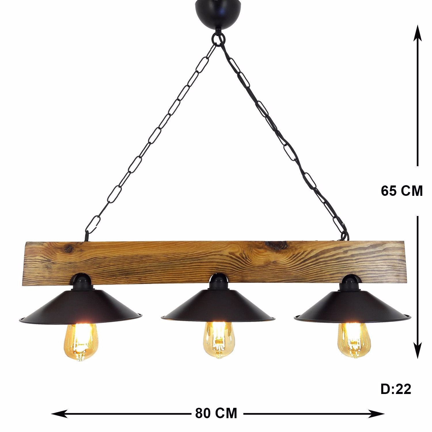 Üç Şapka Avize in Walnuss Schwarz präsentiert im Onlineshop von KAQTU Design AG. Pendelleuchte ist von Opviq
