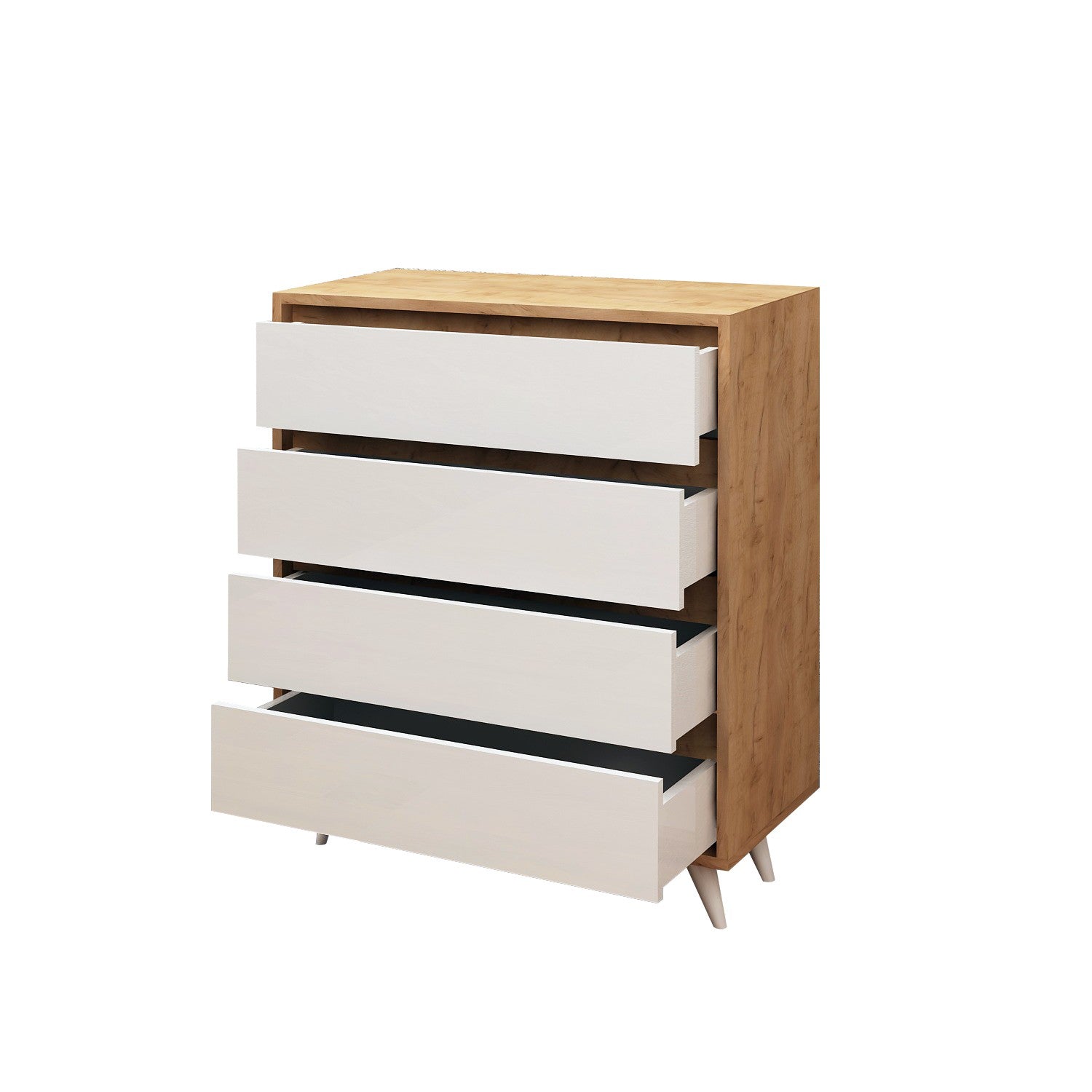Suvera in Eiche Weiss präsentiert im Onlineshop von KAQTU Design AG. Kommode ist von Hanah Home