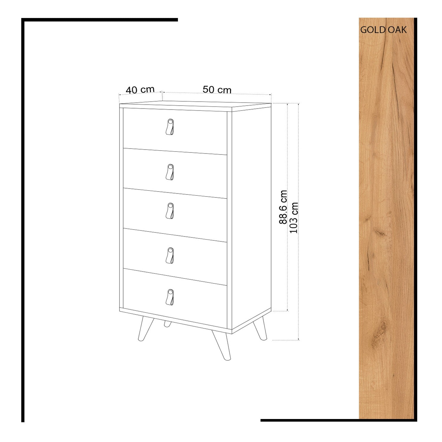 Frenzu in Eiche Weiss präsentiert im Onlineshop von KAQTU Design AG. Kommode ist von Hanah Home