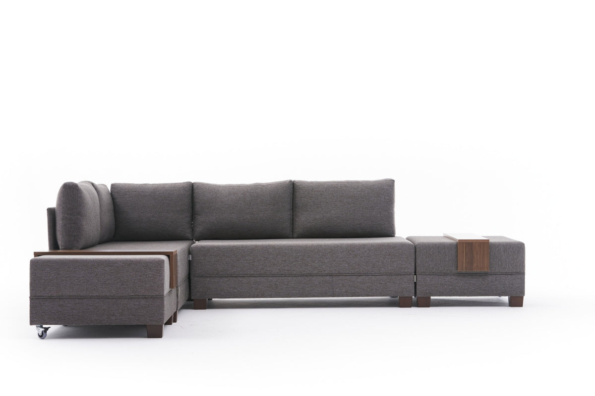 Fly Corner Sofa Bed Left Bettsofa - Braun in Braun präsentiert im Onlineshop von KAQTU Design AG. Bettsofa links ist von Atelier Del Sofa