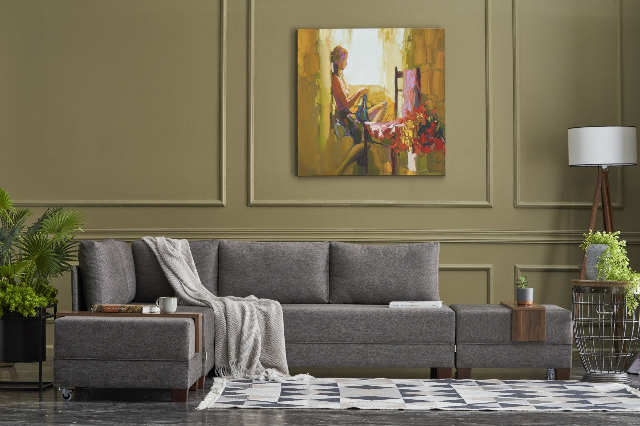 Fly Corner Sofa Bed Left - Brown in Braun präsentiert im Onlineshop von KAQTU Design AG. Bettsofa ist von Atelier Del Sofa