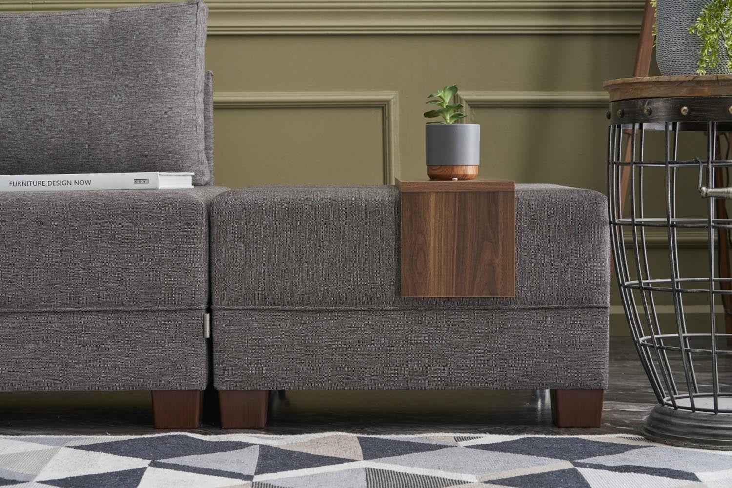 Fly Corner Sofa Bed Left - Brown in Braun präsentiert im Onlineshop von KAQTU Design AG. Bettsofa ist von Atelier Del Sofa