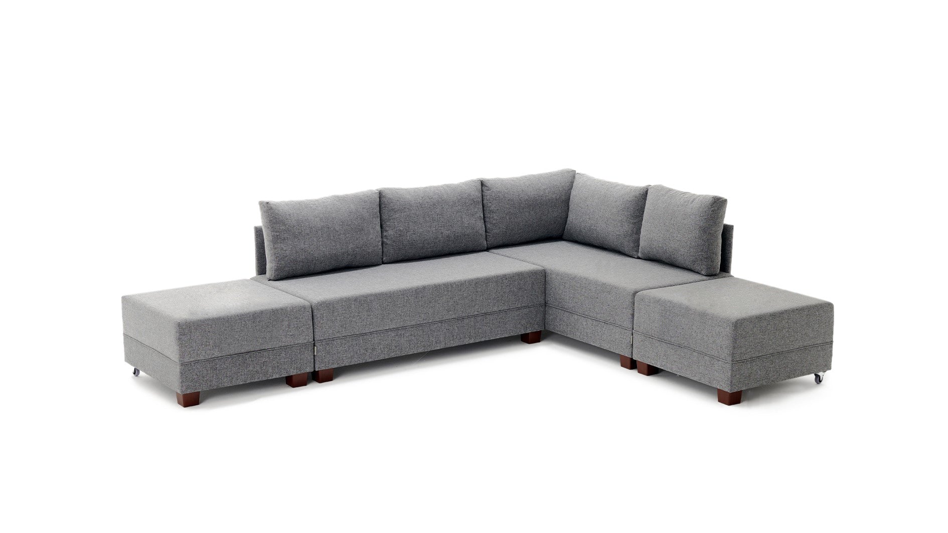 Fly Corner Sofa Bed Right- Grey in Grau präsentiert im Onlineshop von KAQTU Design AG. Bettsofa ist von Atelier Del Sofa