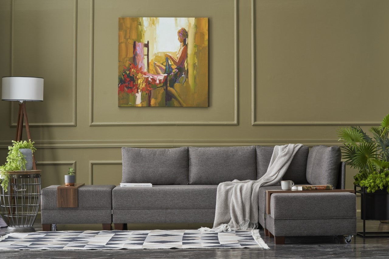 Fly Corner Sofa Bed Right- Brown in Braun präsentiert im Onlineshop von KAQTU Design AG. Bettsofa ist von Atelier Del Sofa