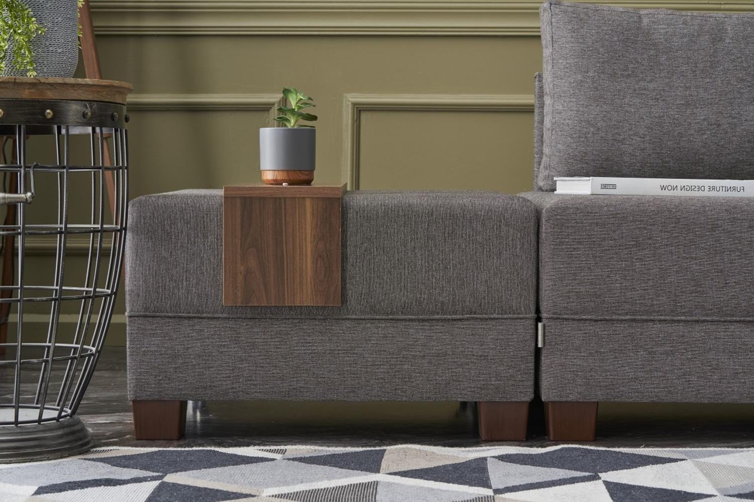 Fly Corner Sofa Bed Right- Brown in Braun präsentiert im Onlineshop von KAQTU Design AG. Bettsofa ist von Atelier Del Sofa