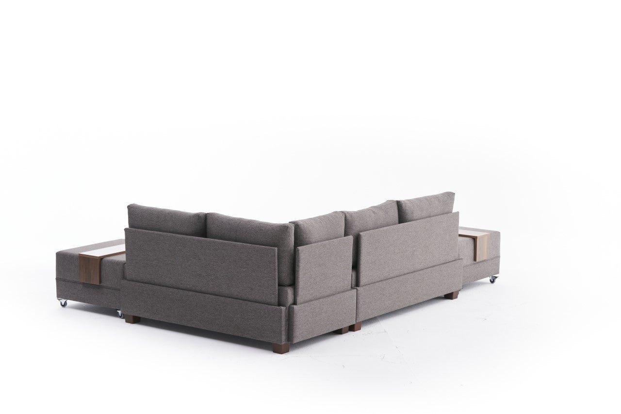 Fly Corner Sofa Bed Right- Brown in Braun präsentiert im Onlineshop von KAQTU Design AG. Bettsofa ist von Atelier Del Sofa