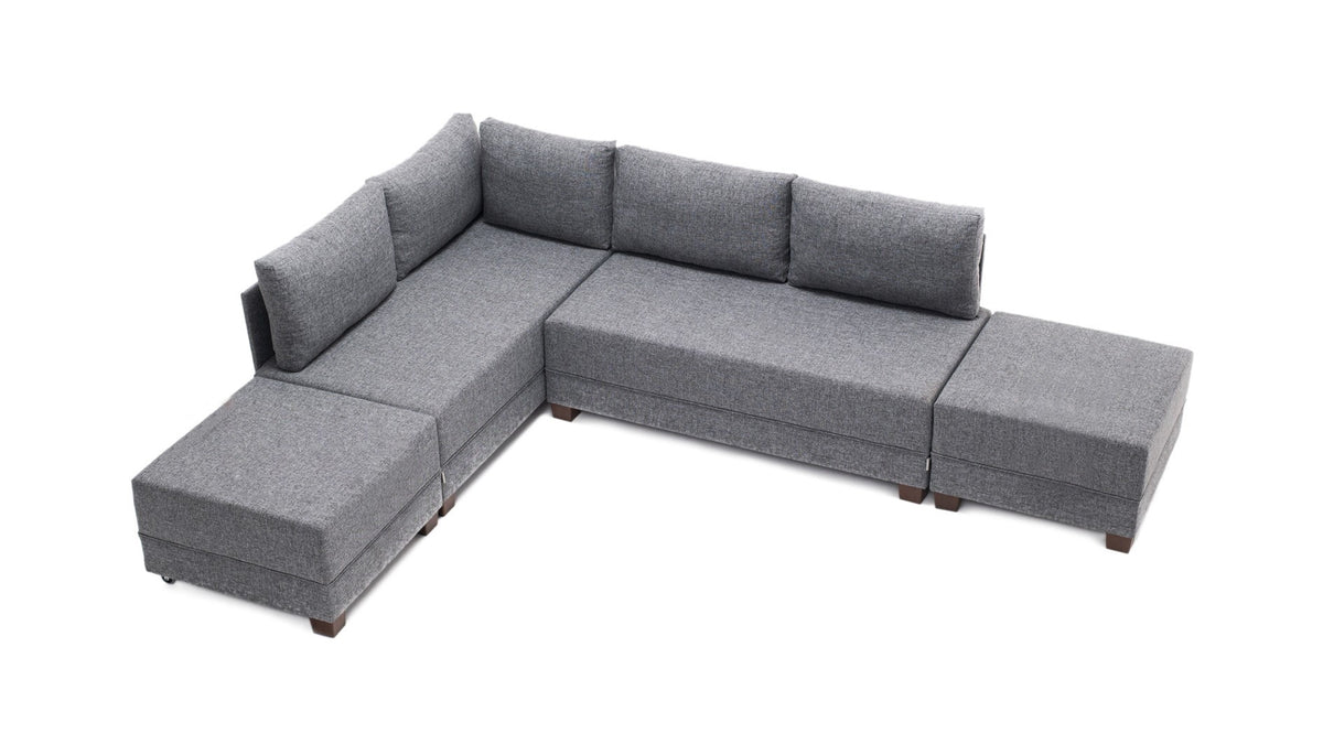 Fly Corner Sofa Bed Left Bettsofa - Grau in Grau präsentiert im Onlineshop von KAQTU Design AG. Bettsofa links ist von Atelier Del Sofa