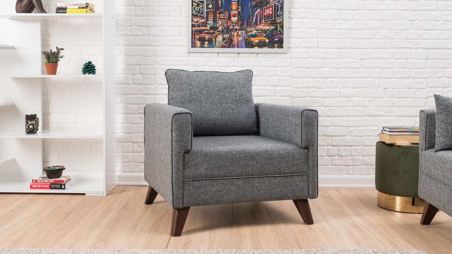 Bella Armchair - Gey in Grau präsentiert im Onlineshop von KAQTU Design AG. Modulares Sofa ist von Atelier Del Sofa