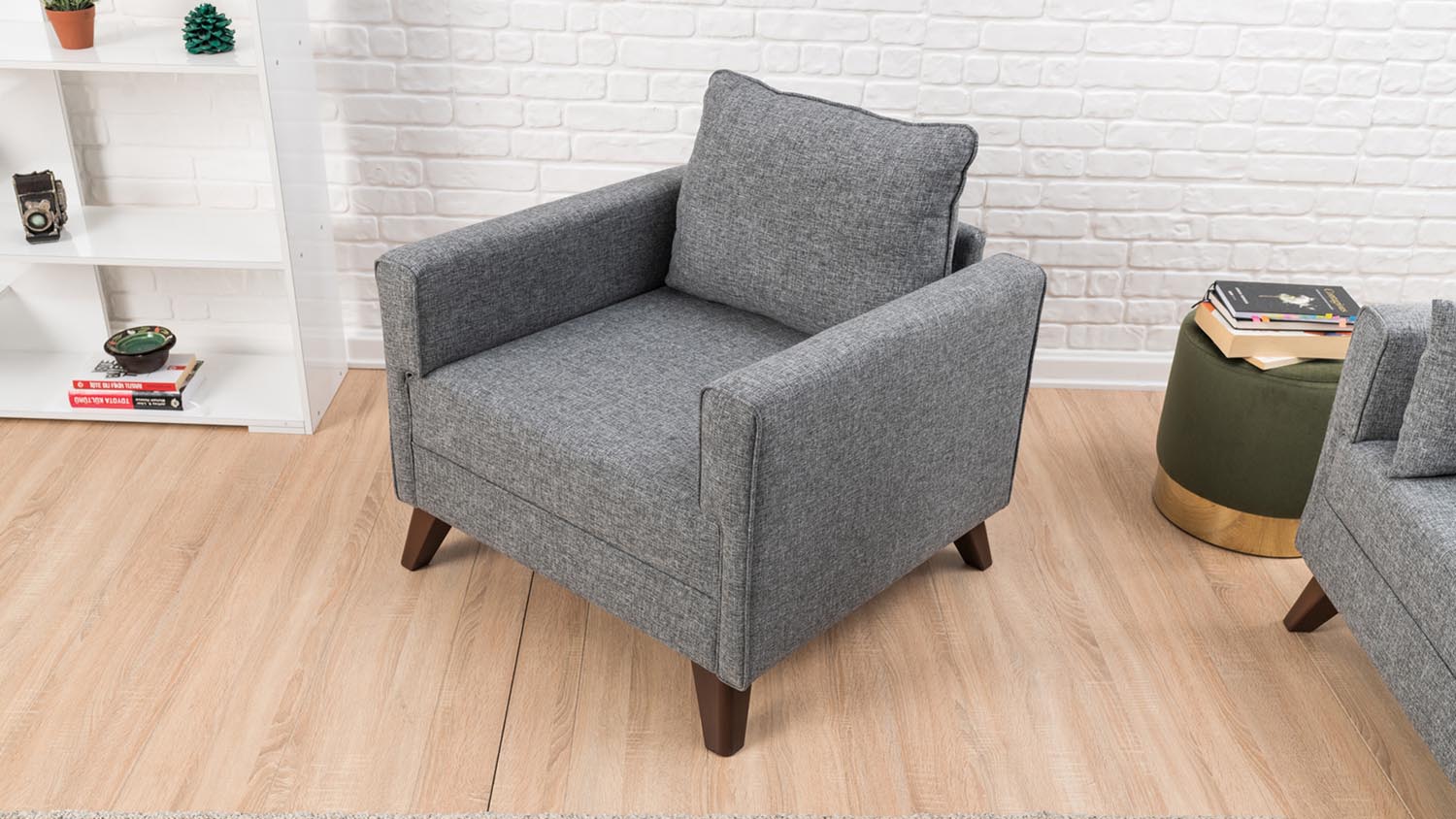 Bella Armchair - Gey in Grau präsentiert im Onlineshop von KAQTU Design AG. Modulares Sofa ist von Atelier Del Sofa