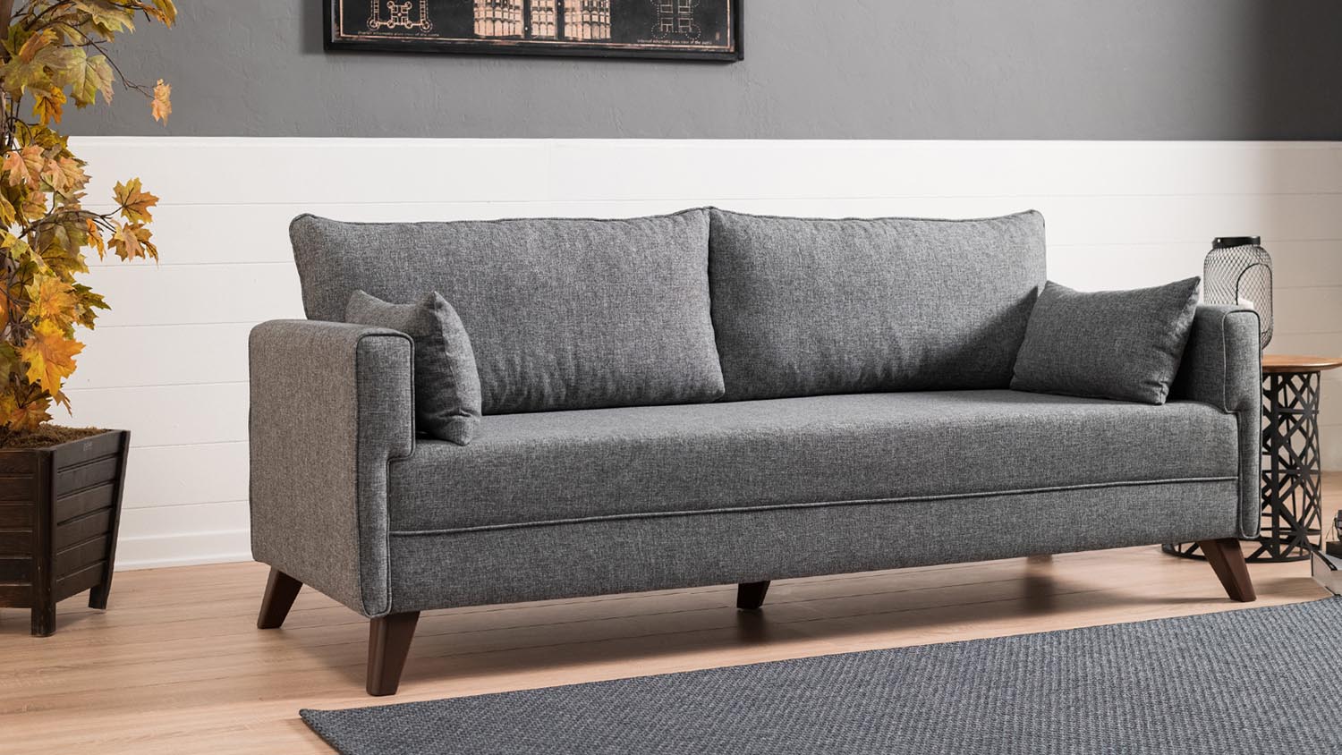 Bella Sofa Bed - Grey in Grau präsentiert im Onlineshop von KAQTU Design AG. Bettsofa ist von Atelier Del Sofa