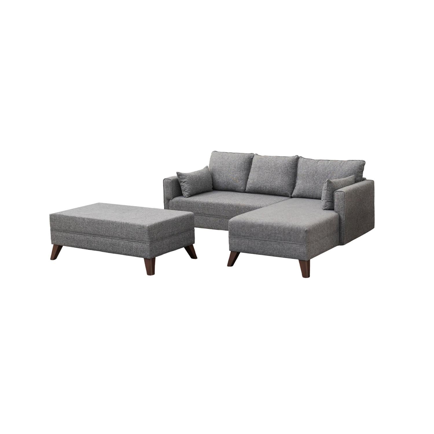 Bella Corner Sofa Right 2 in Grau präsentiert im Onlineshop von KAQTU Design AG. Bettsofa ist von Atelier Del Sofa