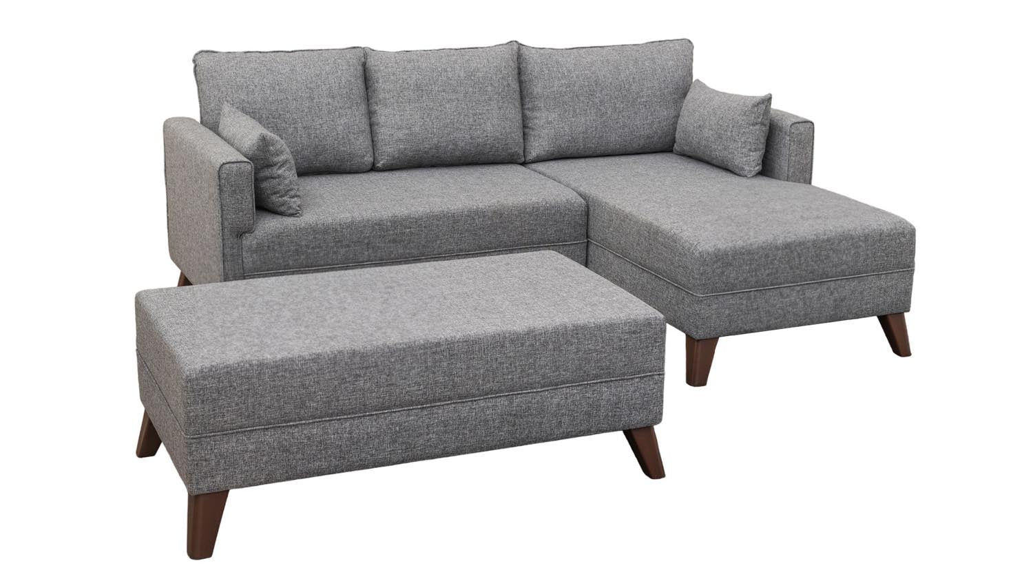 Bella Corner Sofa Right 2 in Grau präsentiert im Onlineshop von KAQTU Design AG. Bettsofa ist von Atelier Del Sofa