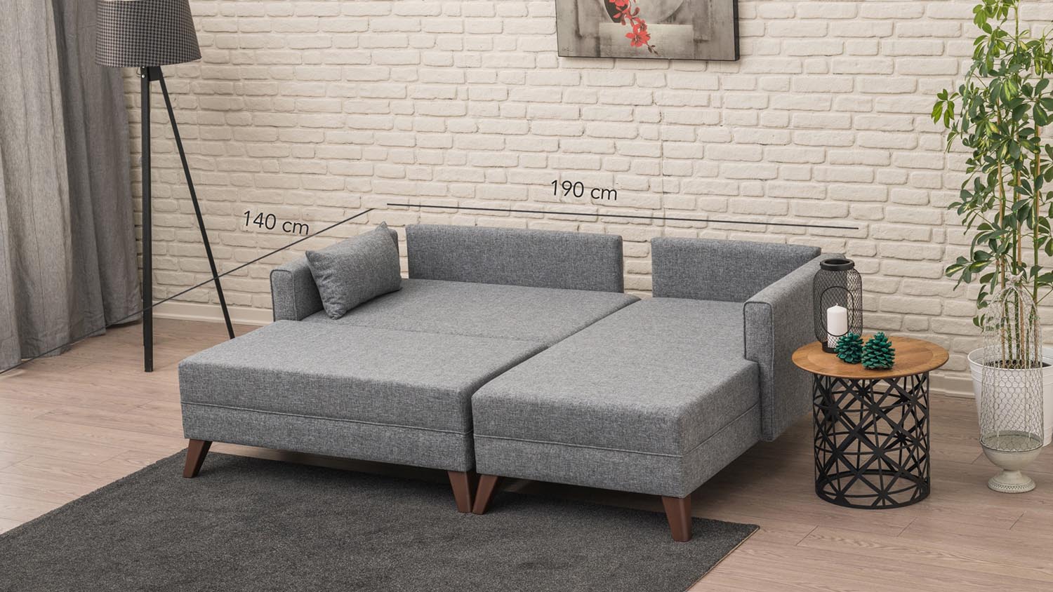 Bella Corner Sofa Right 2 in Grau präsentiert im Onlineshop von KAQTU Design AG. Bettsofa ist von Atelier Del Sofa
