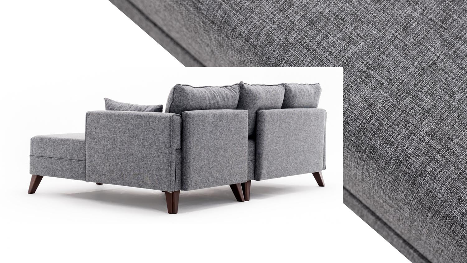 Bella Corner Sofa Right 2 in Grau präsentiert im Onlineshop von KAQTU Design AG. Bettsofa ist von Atelier Del Sofa