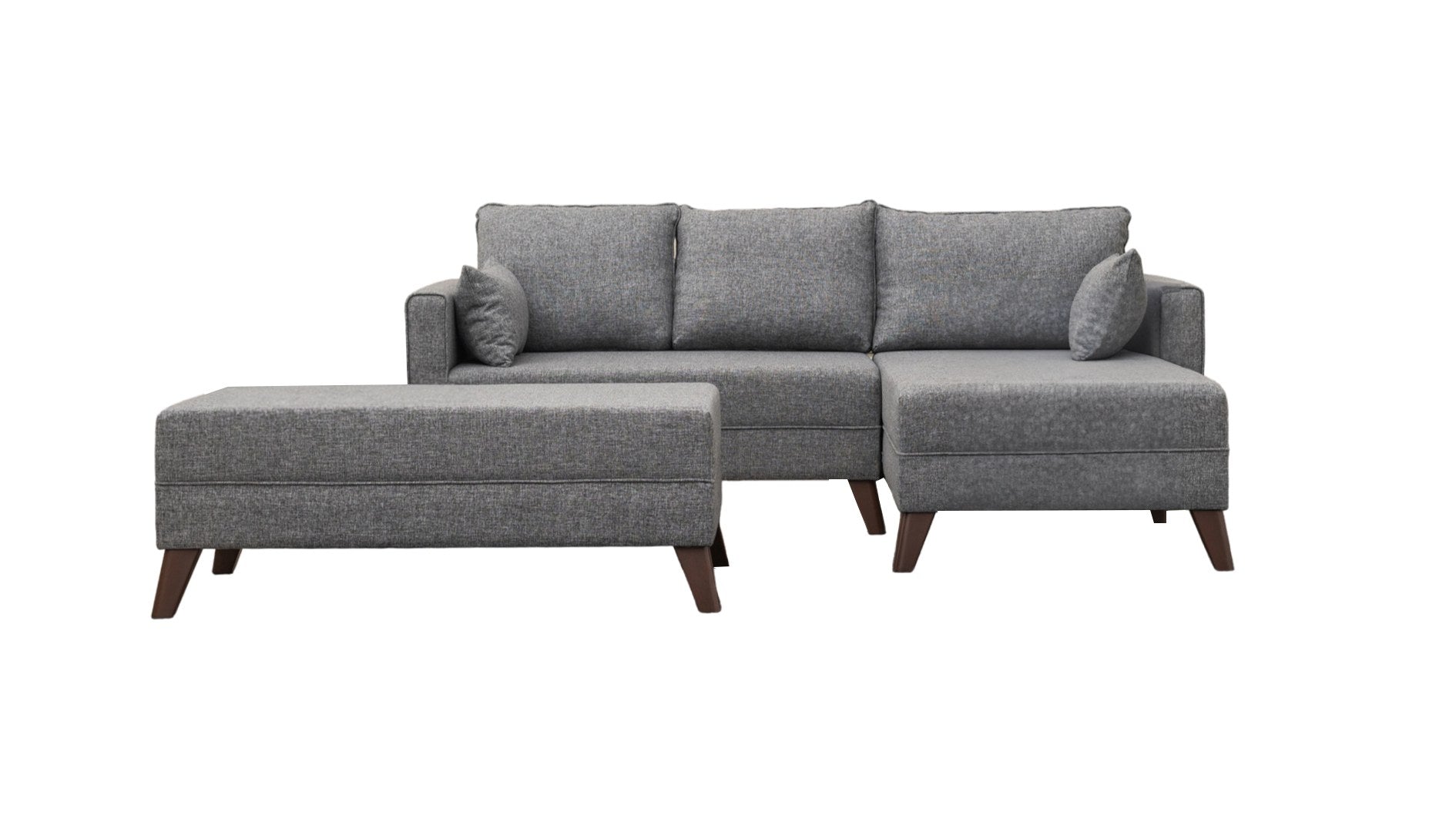 Bella Corner Sofa Right 2 in Grau präsentiert im Onlineshop von KAQTU Design AG. Bettsofa ist von Atelier Del Sofa
