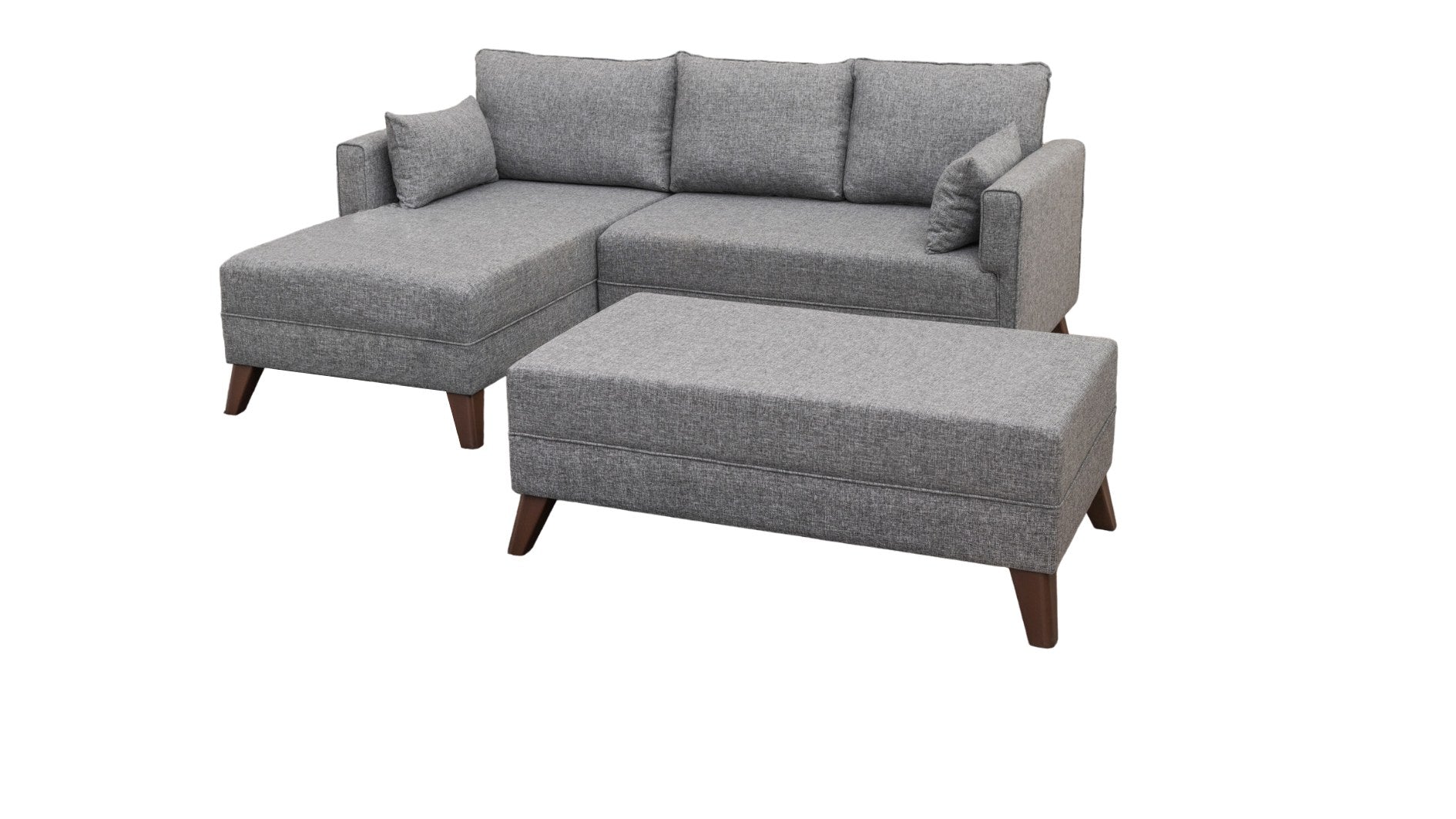 Bella Corner Sofa Left 2 in Grau präsentiert im Onlineshop von KAQTU Design AG. Bettsofa ist von Atelier Del Sofa