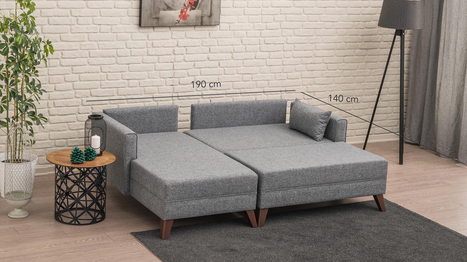 Bella Corner Sofa Left 2 in Grau präsentiert im Onlineshop von KAQTU Design AG. Bettsofa ist von Atelier Del Sofa