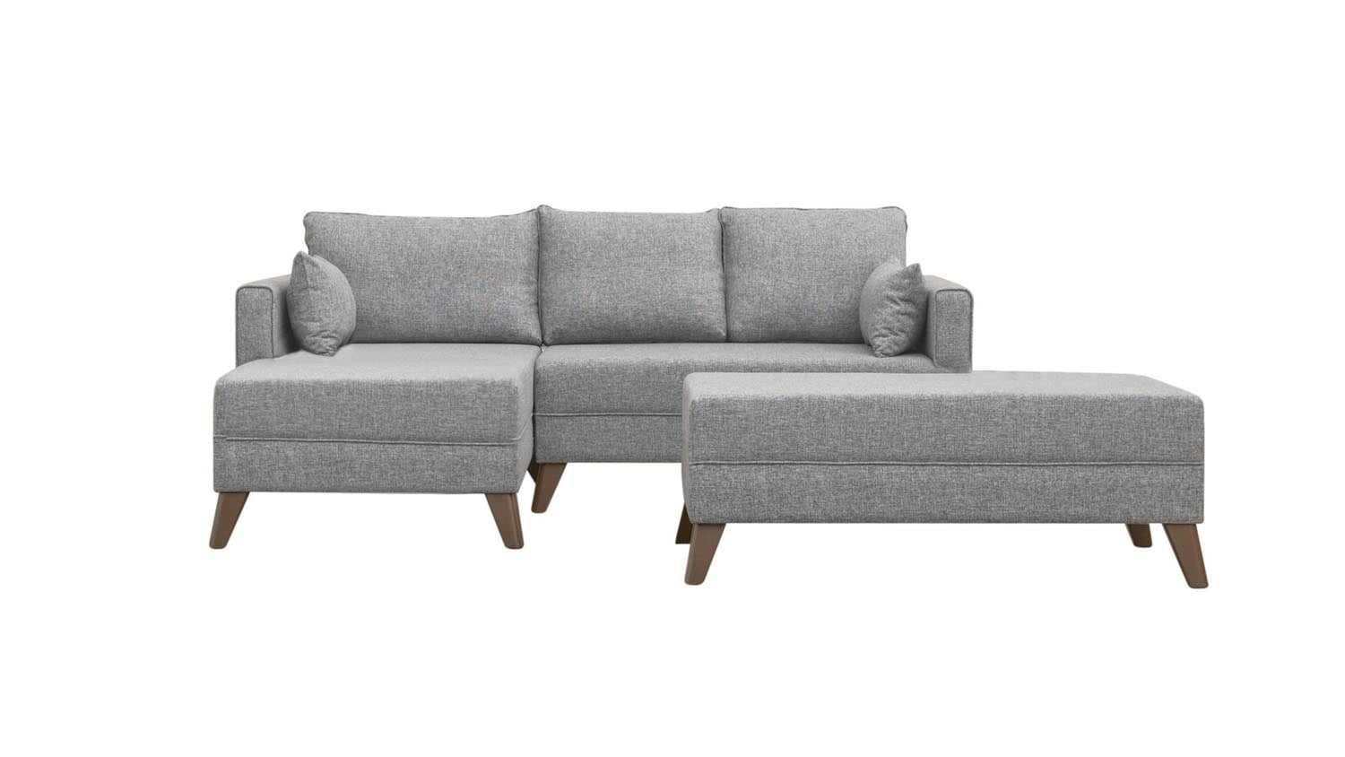 Bella Corner Sofa Left 2 in Grau präsentiert im Onlineshop von KAQTU Design AG. Bettsofa ist von Atelier Del Sofa