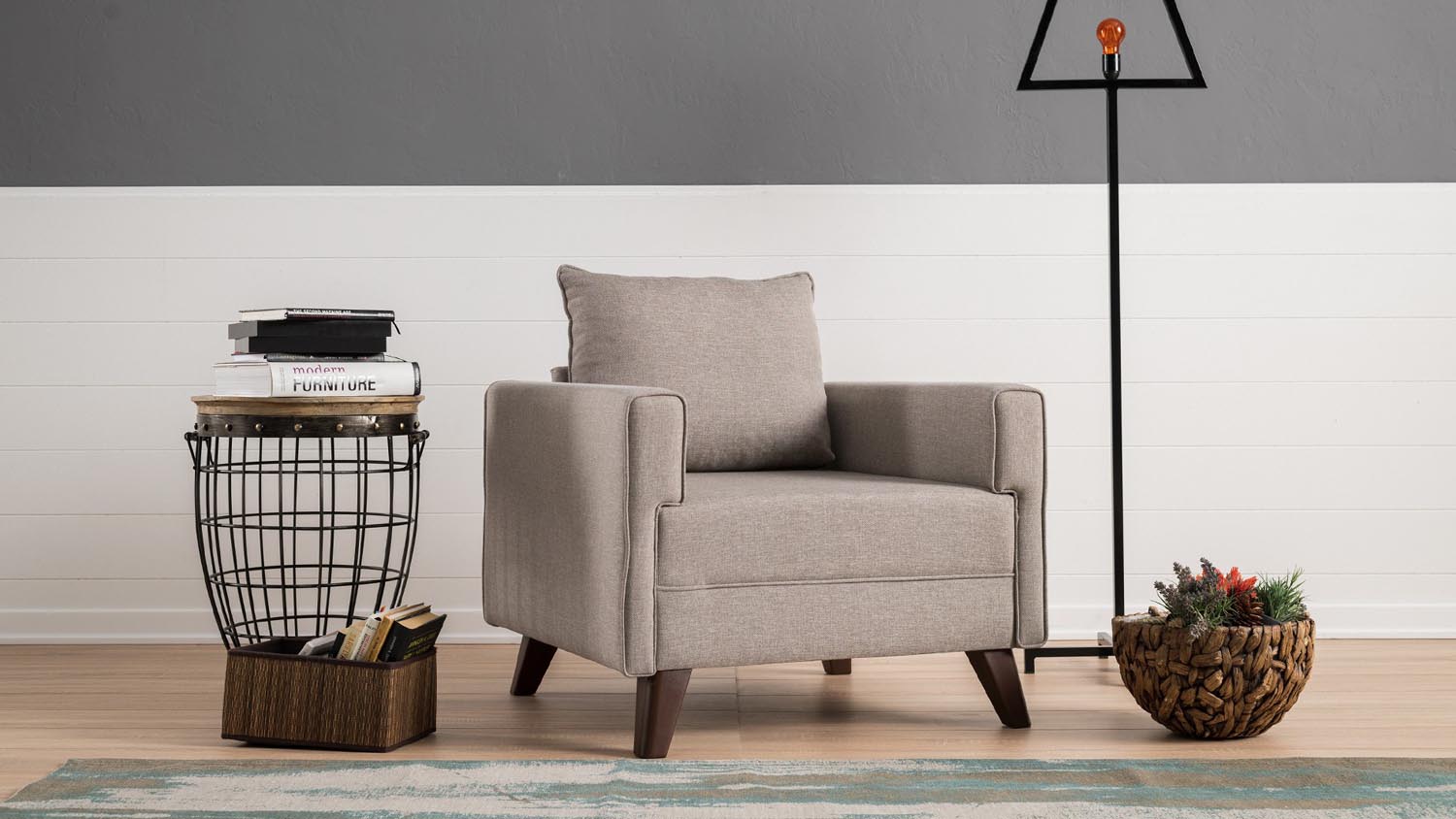 Bella Armchair - Cream in Sahne präsentiert im Onlineshop von KAQTU Design AG. Modulares Sofa ist von Atelier Del Sofa
