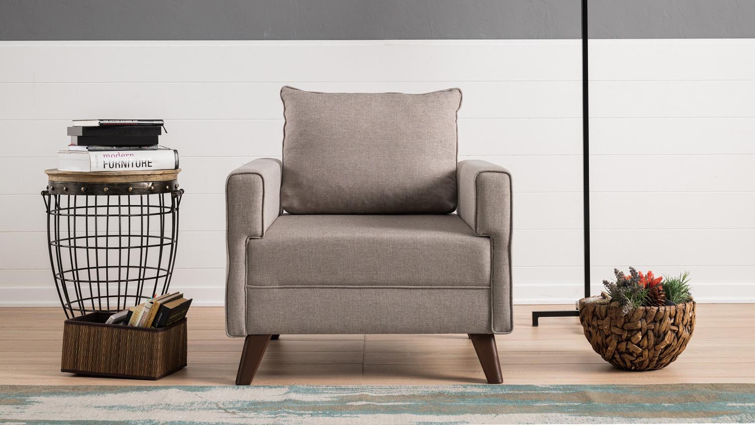 Bella Armchair - Cream in Sahne präsentiert im Onlineshop von KAQTU Design AG. Modulares Sofa ist von Atelier Del Sofa
