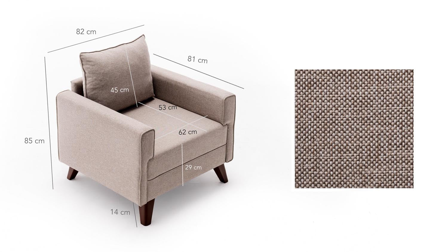 Bella Armchair - Cream in Sahne präsentiert im Onlineshop von KAQTU Design AG. Modulares Sofa ist von Atelier Del Sofa