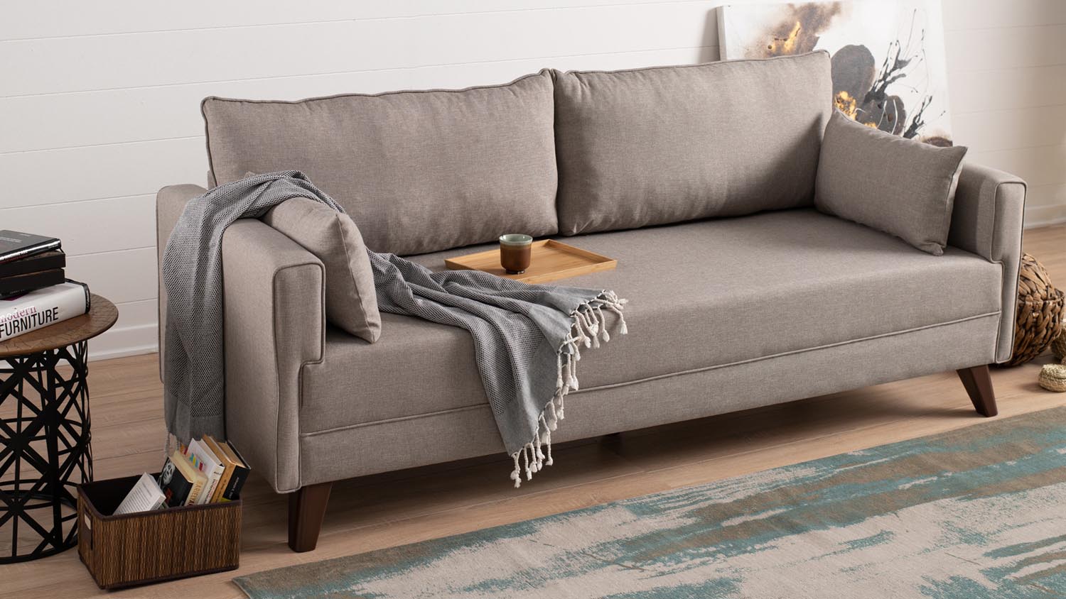 Bella Sofa For 3 Pr - Cream in Sahne präsentiert im Onlineshop von KAQTU Design AG. 3er Sofa ist von Atelier Del Sofa