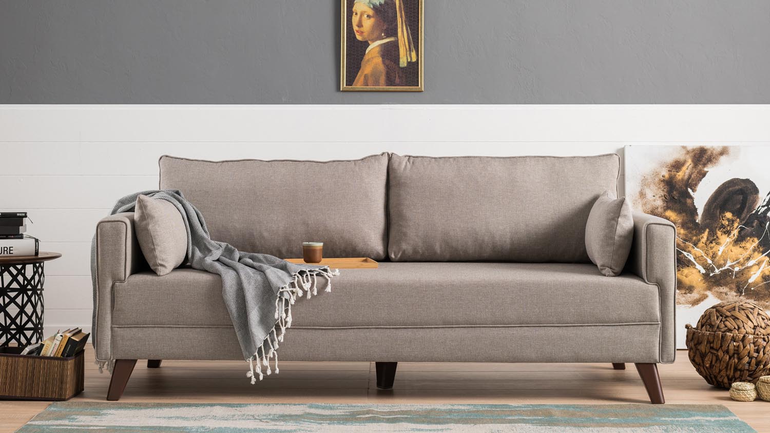 Bella Sofa Bed - Cream in Sahne präsentiert im Onlineshop von KAQTU Design AG. Bettsofa ist von Atelier Del Sofa