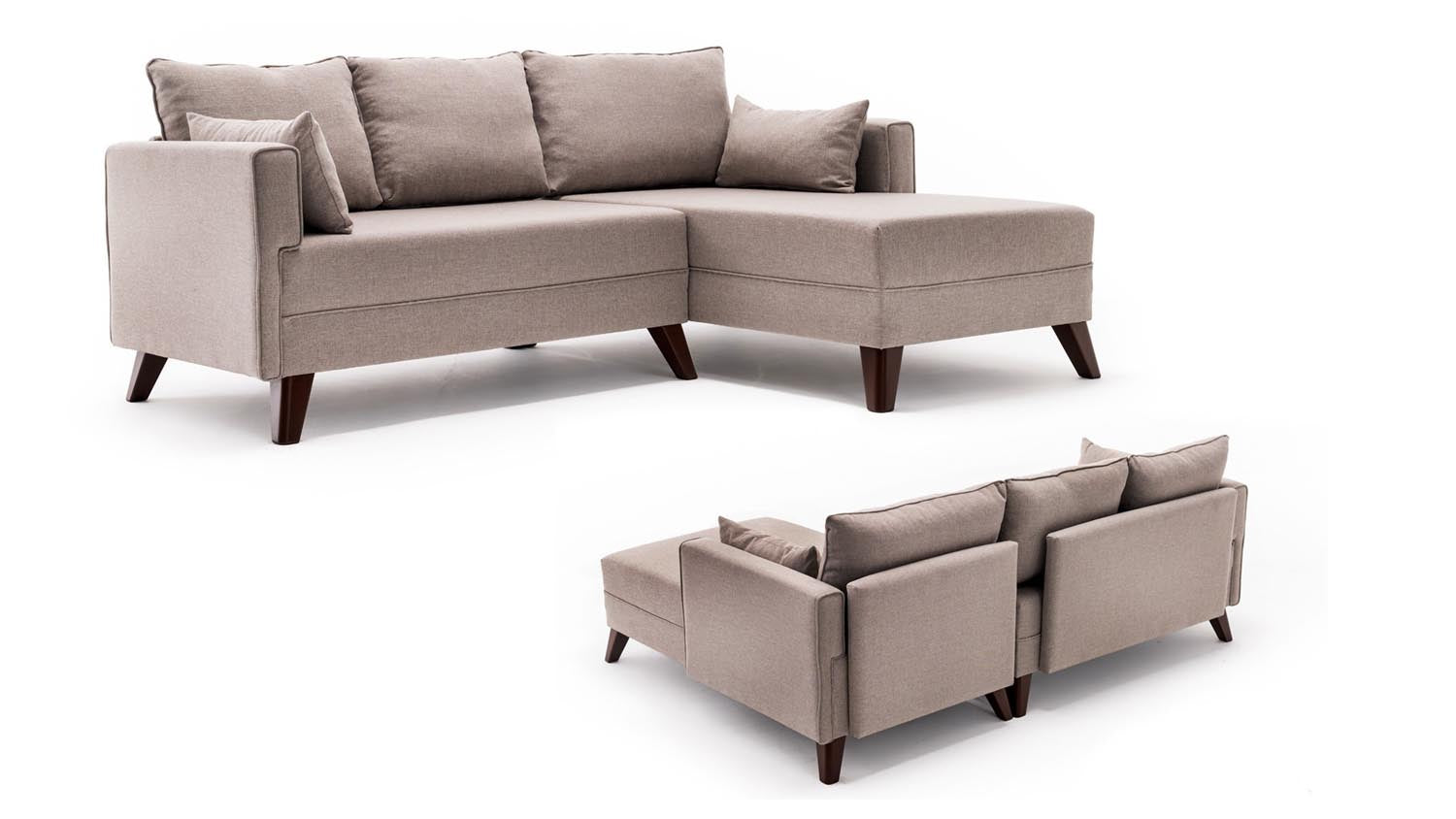 Bella Corner Sofa Right 2 - Cream in Sahne präsentiert im Onlineshop von KAQTU Design AG. Bettsofa ist von Atelier Del Sofa