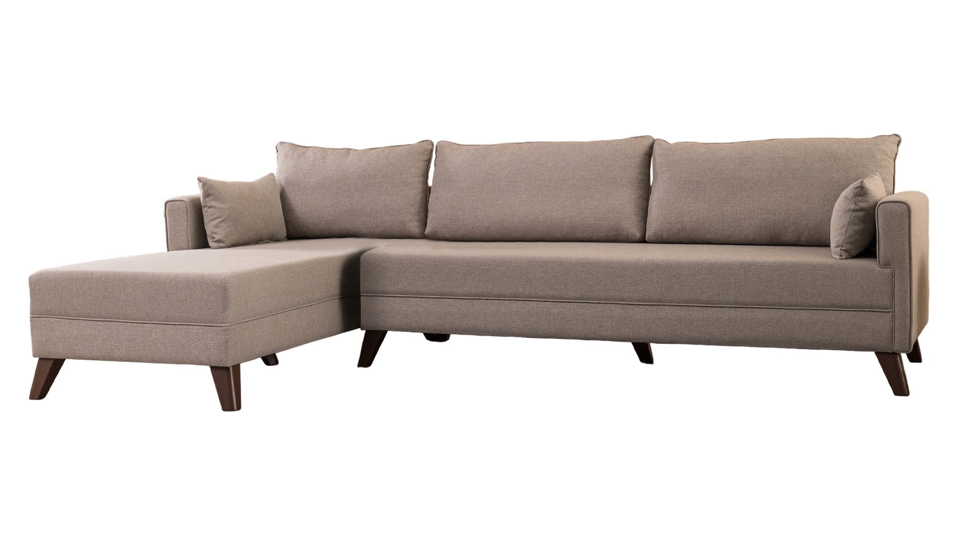 Bella Corner Sofa Left 1 - Cream in Sahne präsentiert im Onlineshop von KAQTU Design AG. Ecksofa ist von Atelier Del Sofa