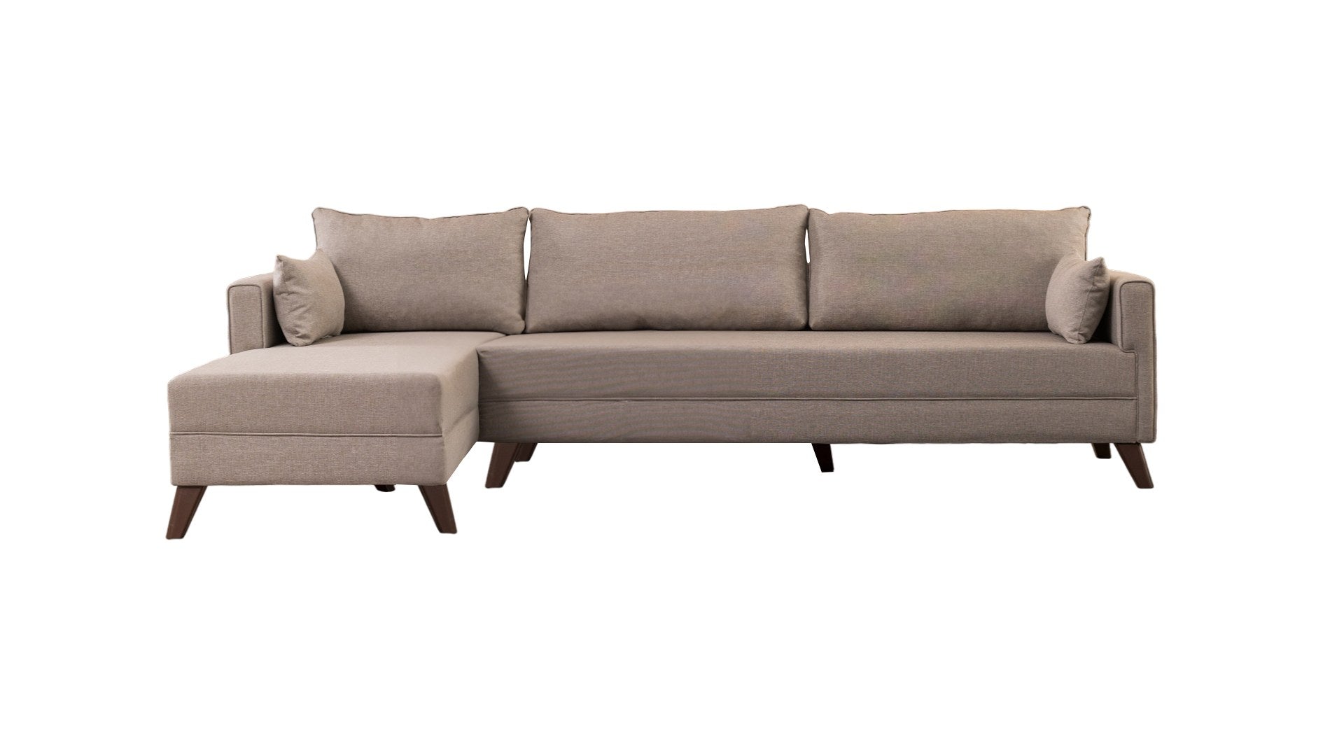 Bella Corner Sofa Left 1 - Cream in Sahne präsentiert im Onlineshop von KAQTU Design AG. Ecksofa ist von Atelier Del Sofa