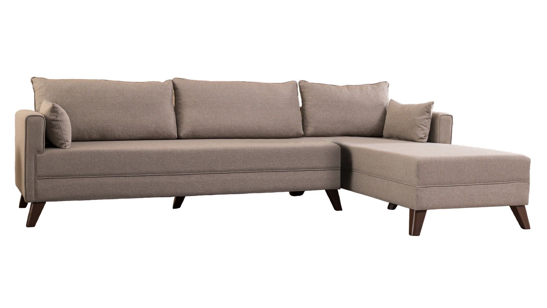 Bella Corner Sofa Right 1 - Cream in Sahne präsentiert im Onlineshop von KAQTU Design AG. Ecksofa ist von Atelier Del Sofa